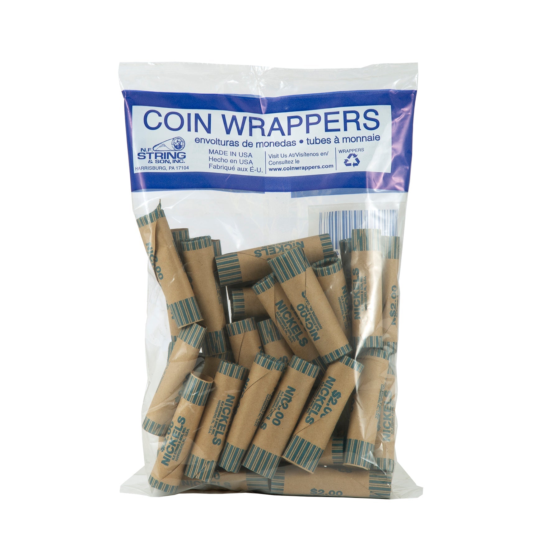 N.F. String 36 Paper Coin Wrappers $0.05
