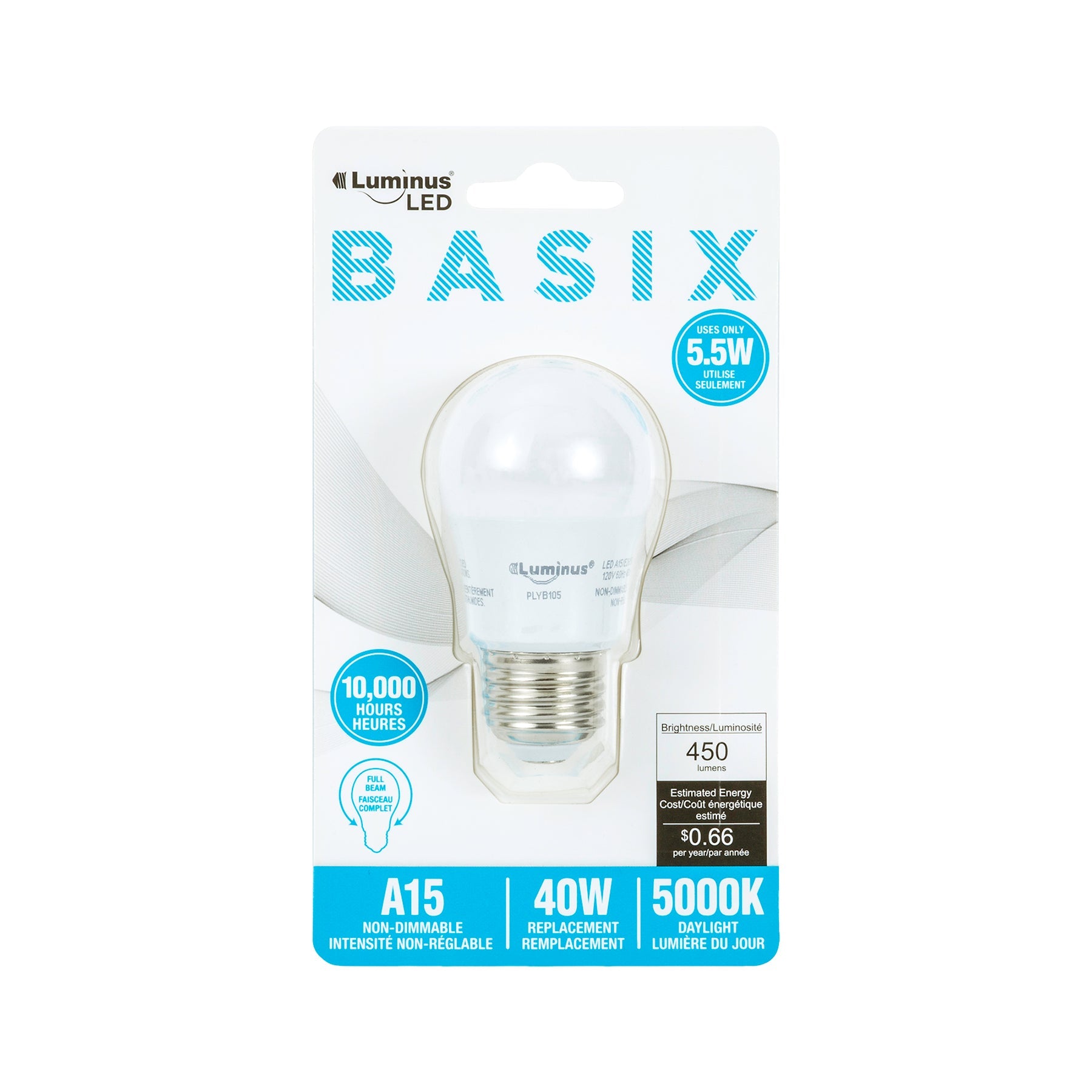 Luminus Led Basix Light Bulb Daylight A15 5000K 2x3.5in
