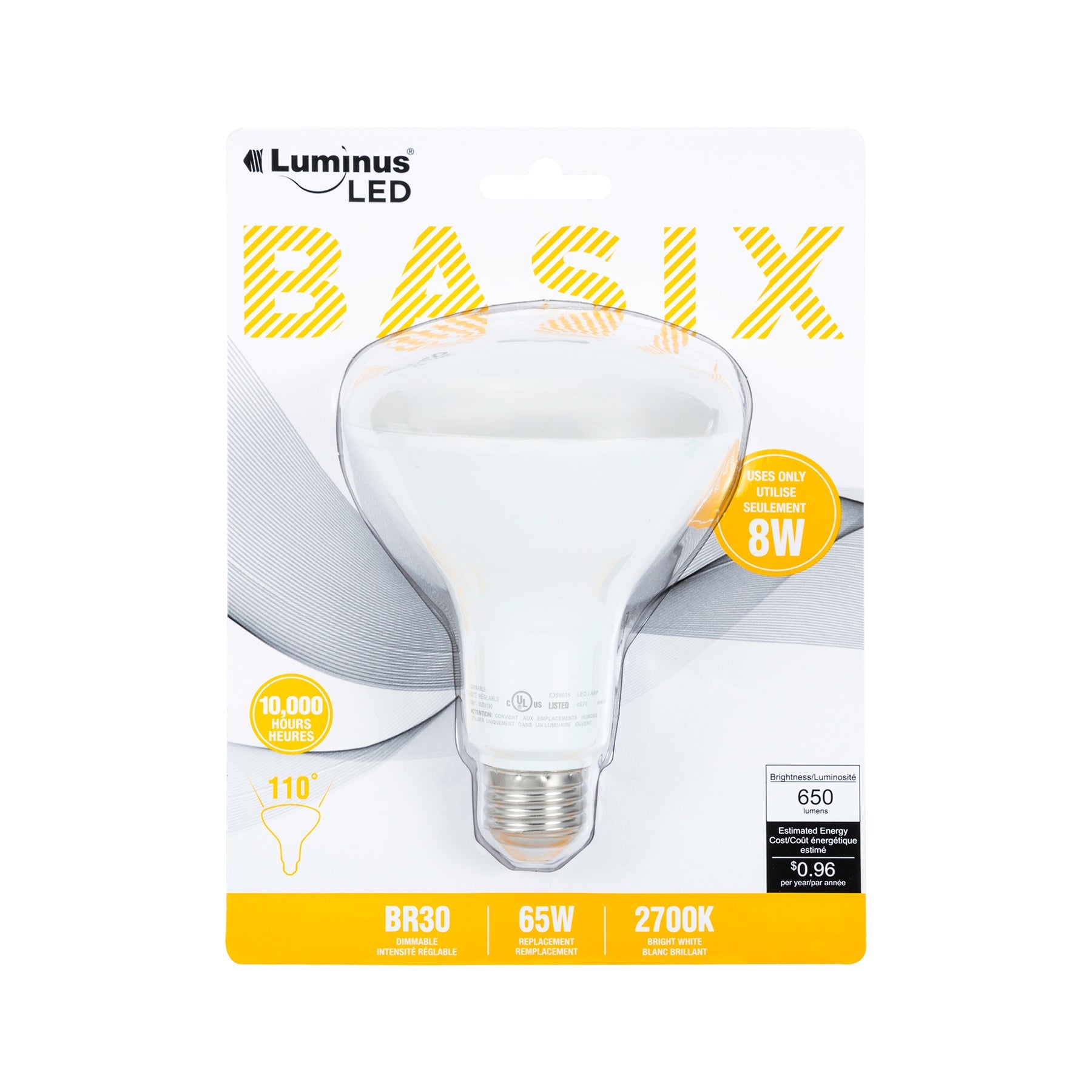 Luminus Led Basix Spot Light Bright White BR30 2700K 3.7x5.1in