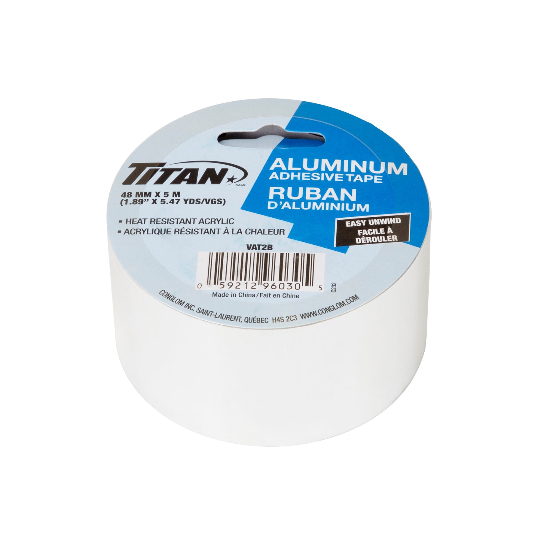 Titan Adhesive Aluminium Tape 1.8x196.8in (48mm x 5m)
