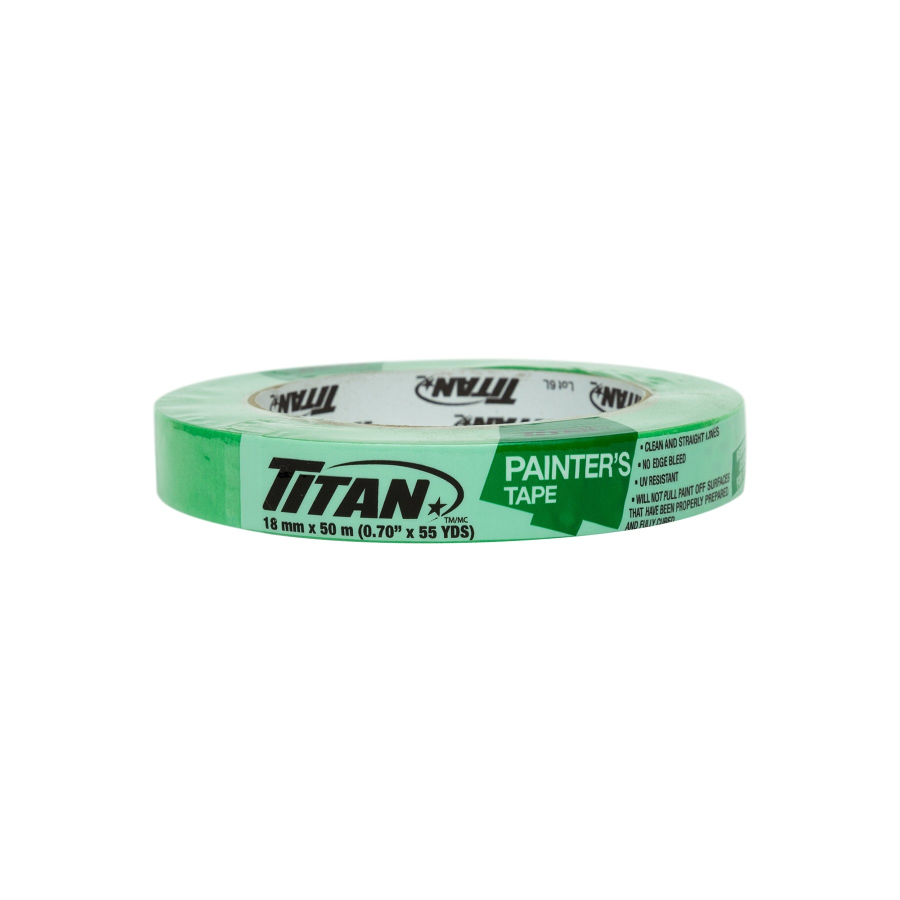 Titan Painters Masking Tape Green 0.7in x 164ft  (18mm x 50m)