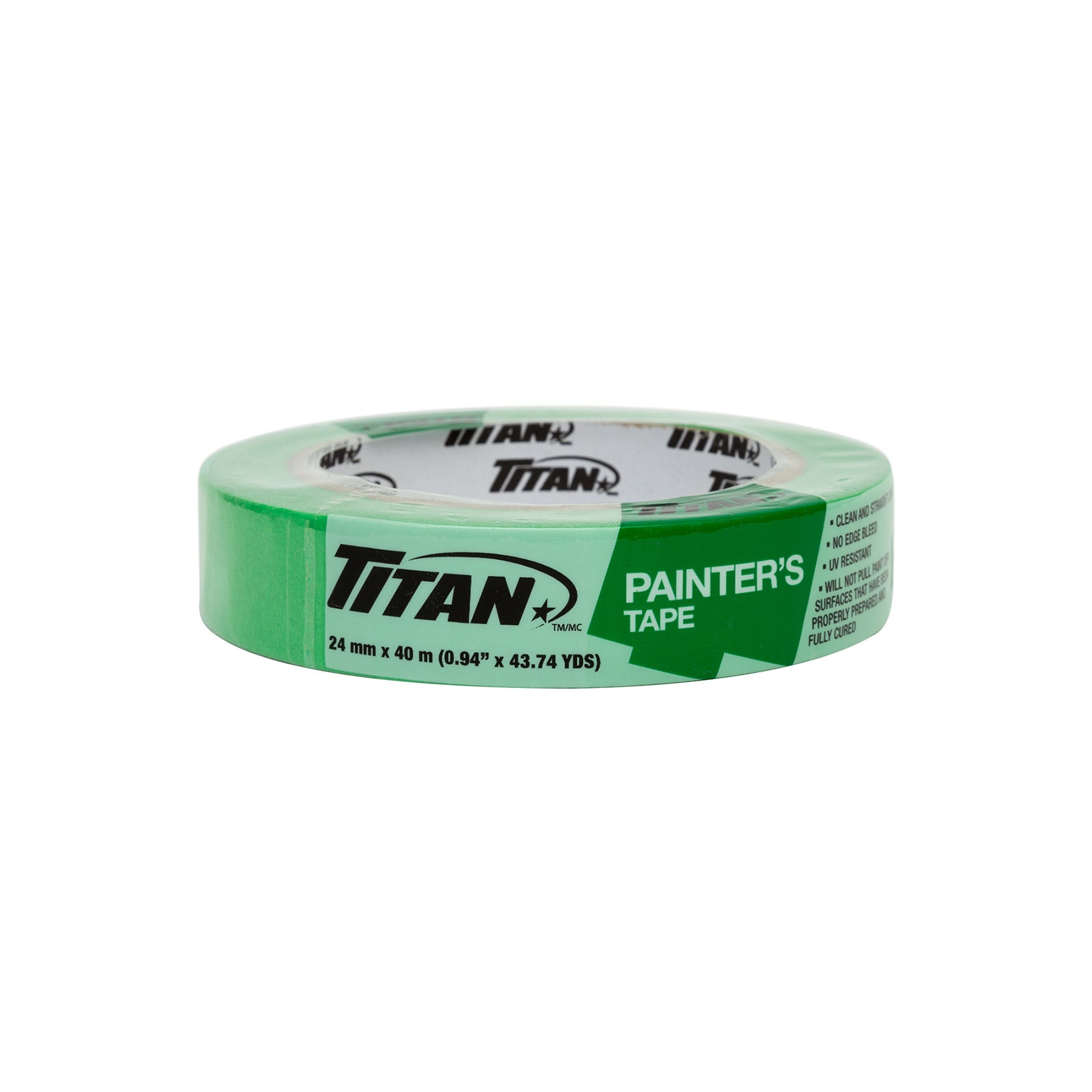 Titan Painters Masking Tape Green 0.9in x 131.2ft (24mm x 40m)