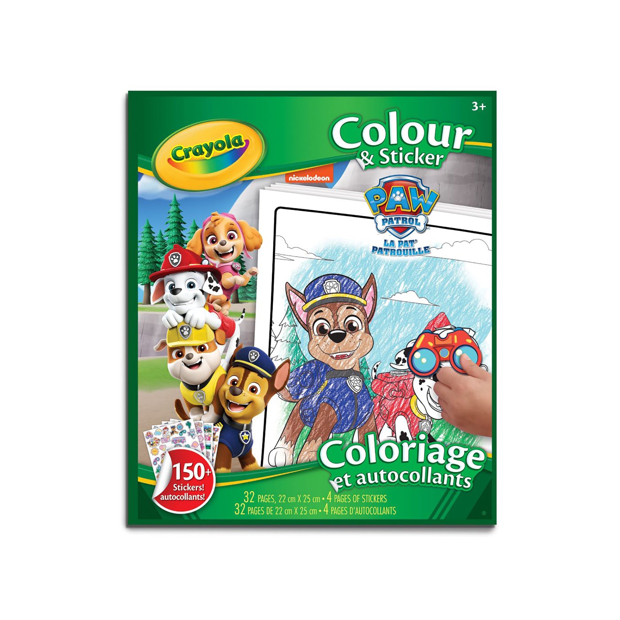 Crayola Paw Patrol Color and Sticker Book - 32 Pages - 150+ Stickers 8.6x9.8in (22x25cm)