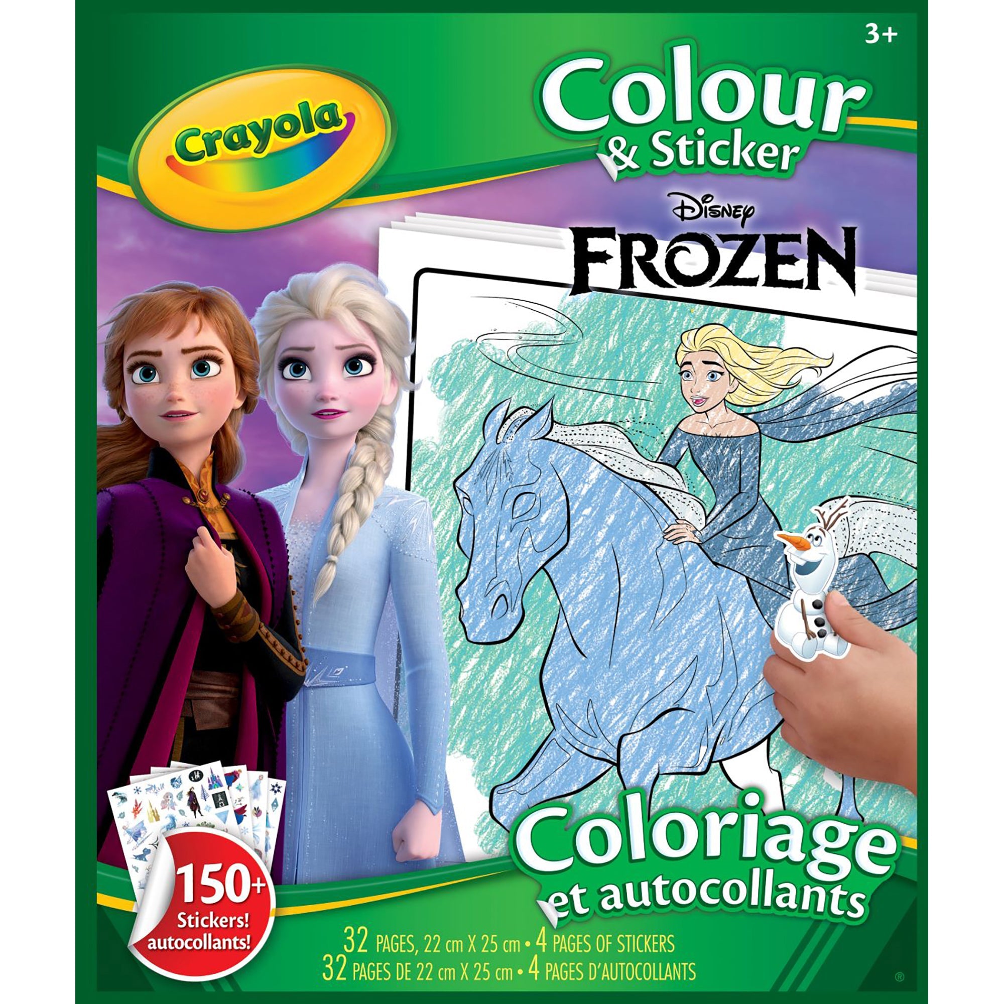 Crayola Frozen Color and Sticker Book - 32 Pages - 150+ Stickers 8.6x9.8in (22x25cm)
