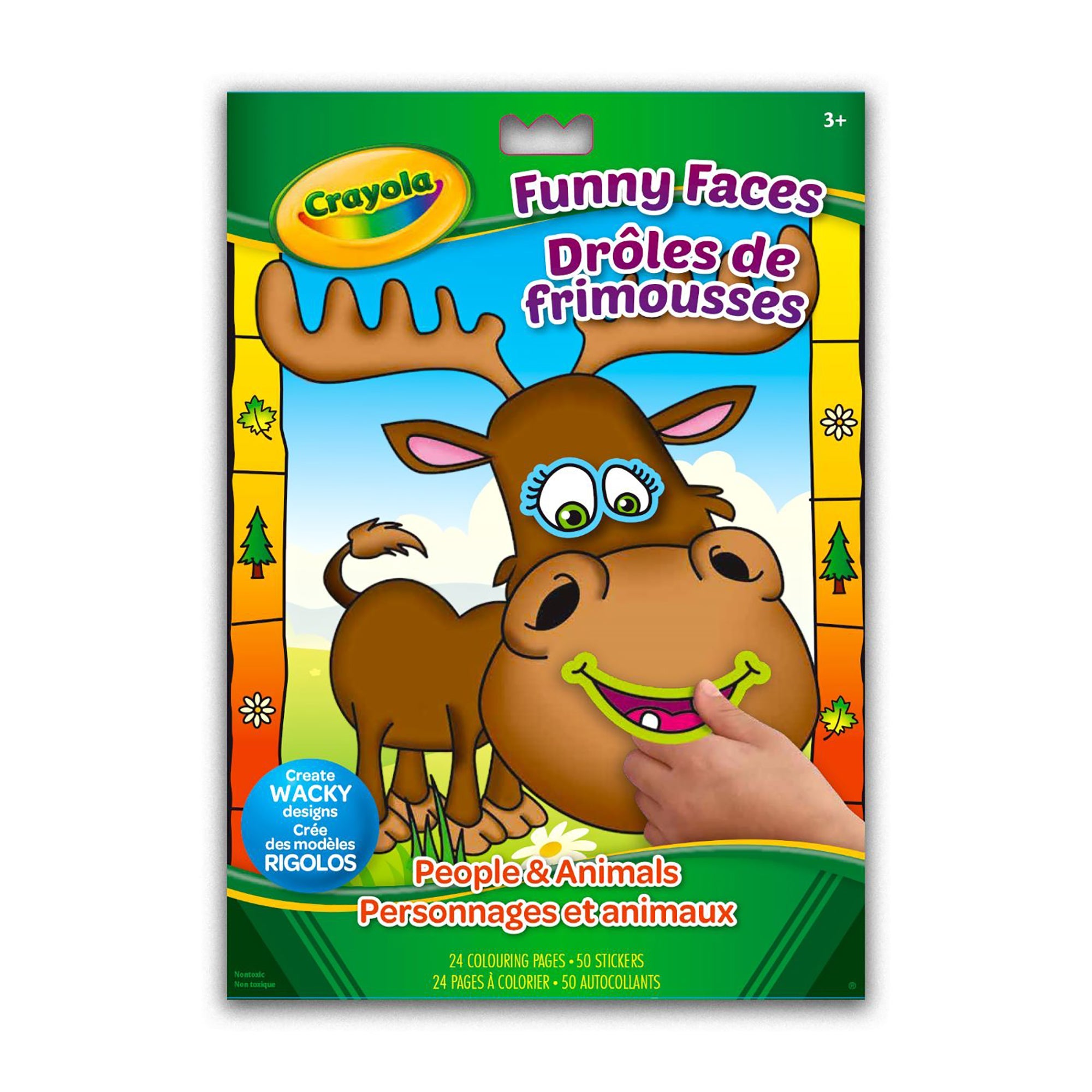 Crayola Funny Faces Coloring and Stickers Book - 24 Pages and 51 Stickers 8x11.5in