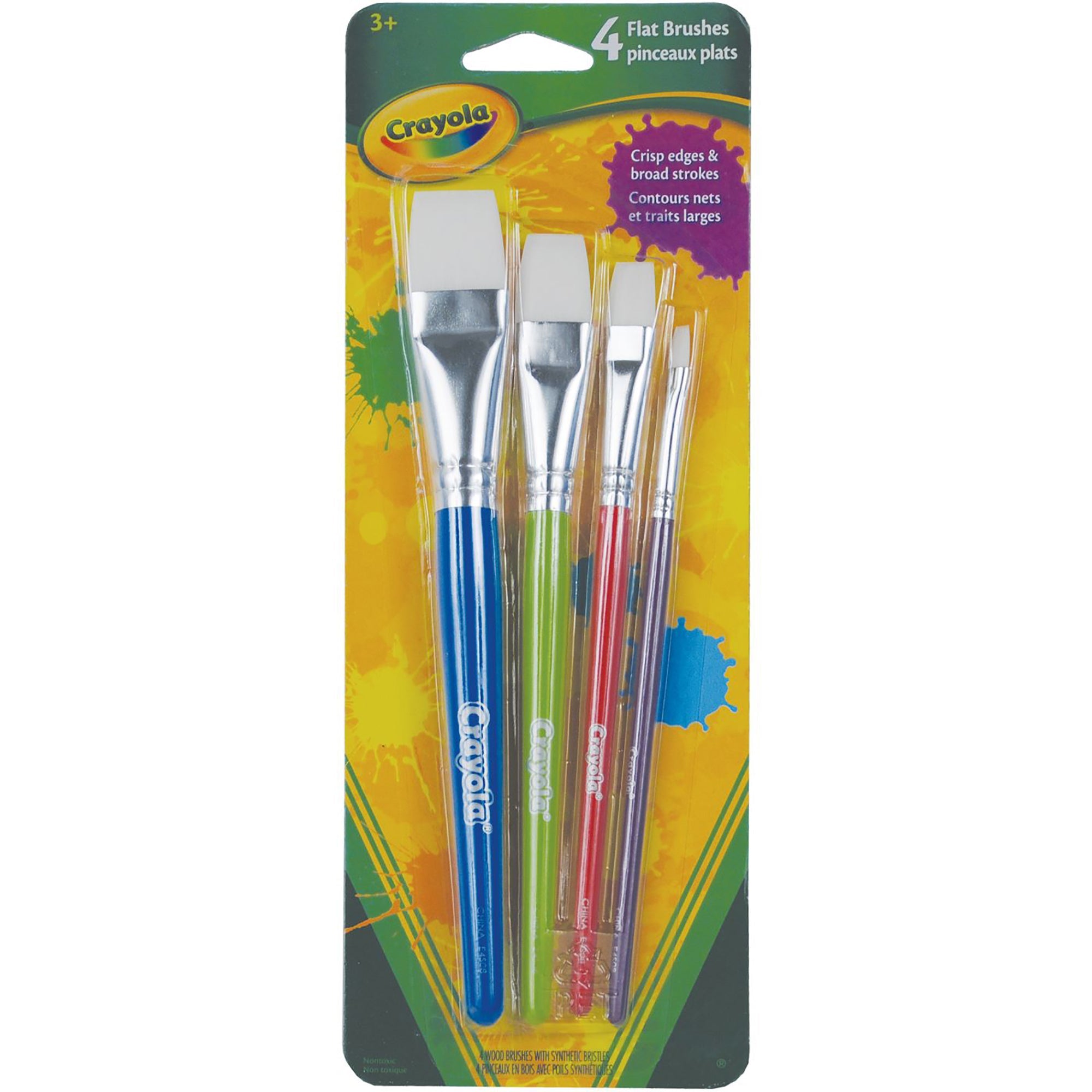 Crayola 4 Paintbrushes - Flat 1/4 to 1in