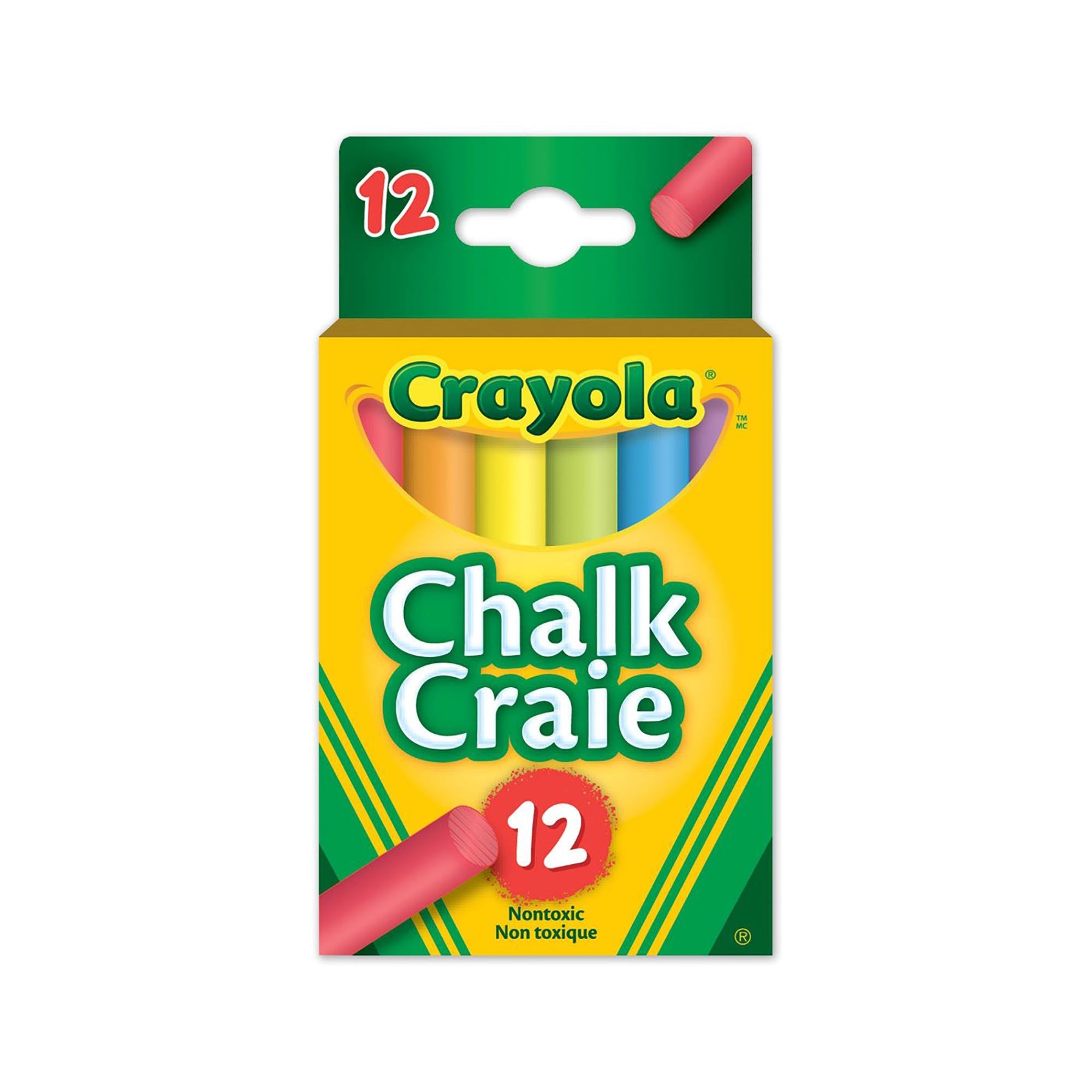 Crayola 12 Colored Dustless Chalks - Non-toxic 3in