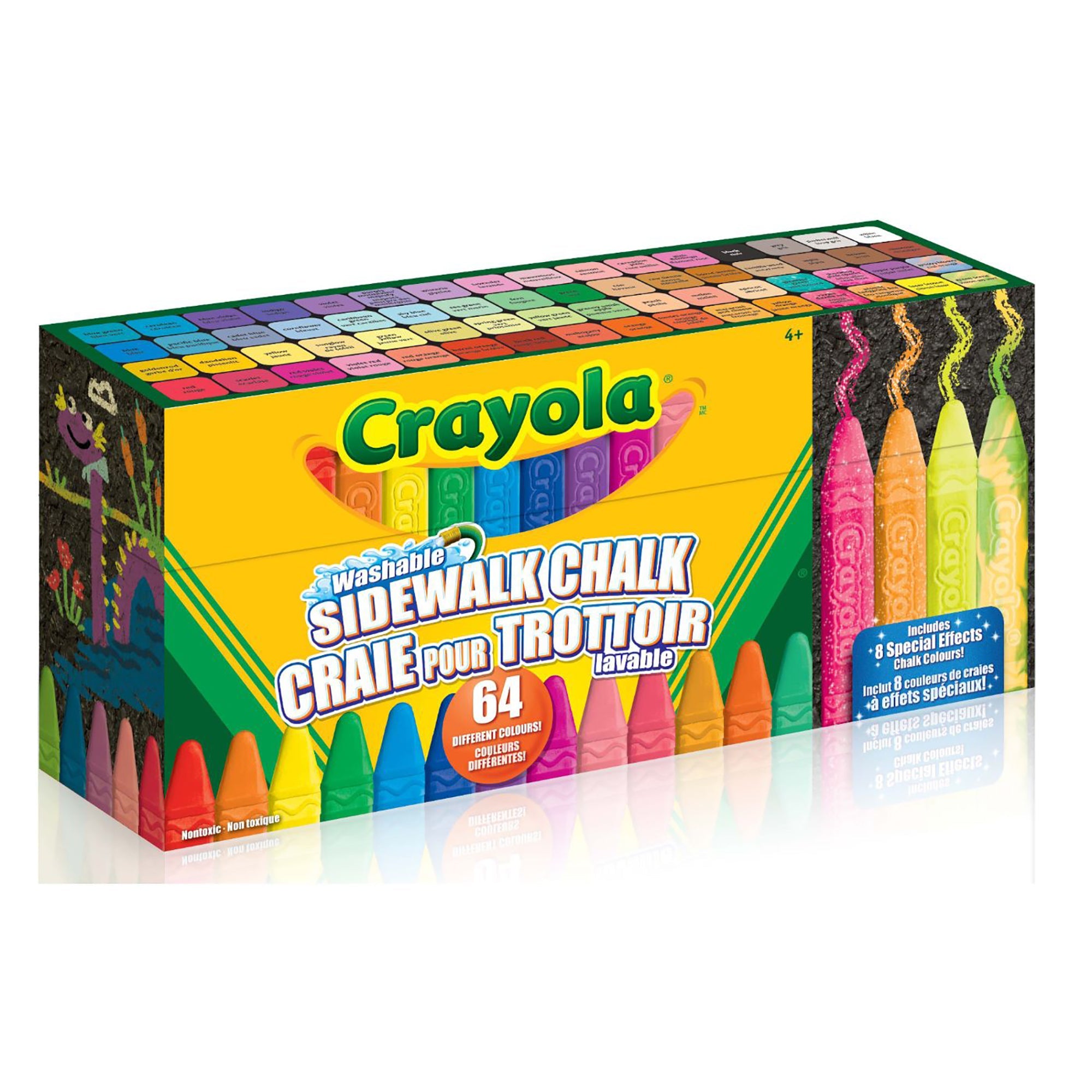 Crayola 64 Sidewalk Chalks - Non-toxic - Washable 4in