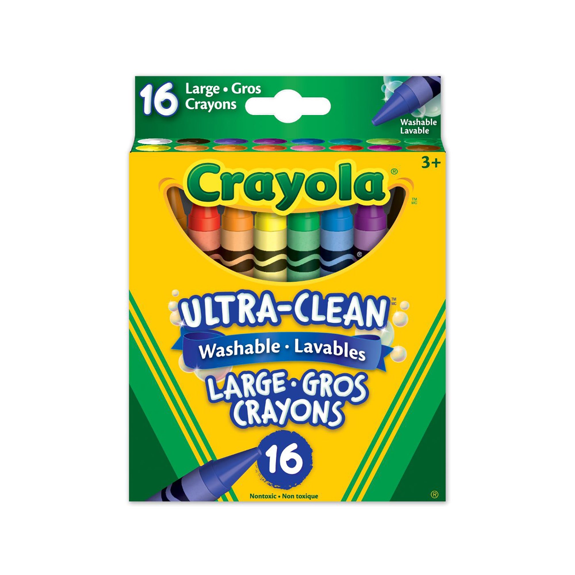 Crayola Ultra Clean 16 Crayons - Washable Large  3.6in