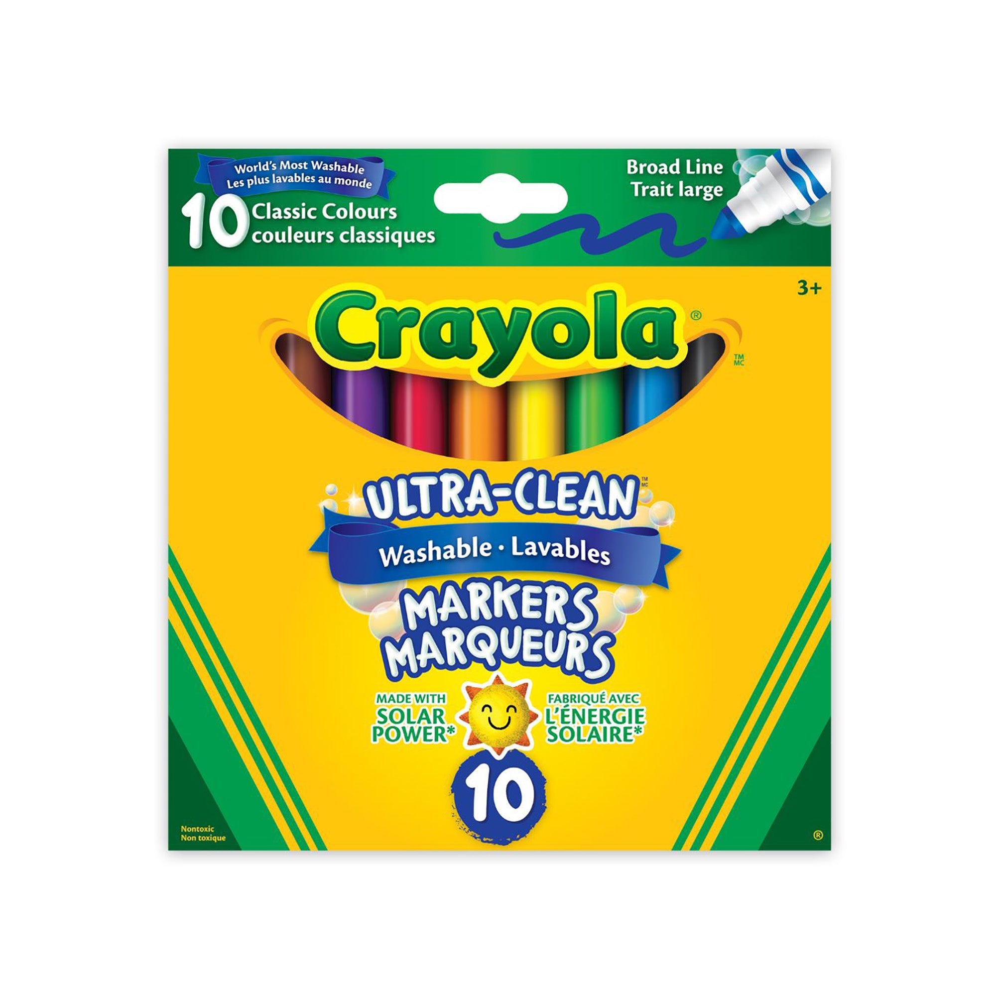 Crayola Ultra Clean 10 Markers - Wash - Classic Broad Line