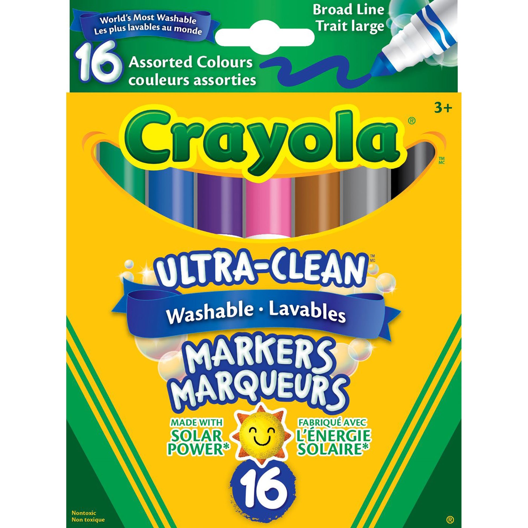 Crayola Ultra Clean 16 Markers - Wash - Broad Line