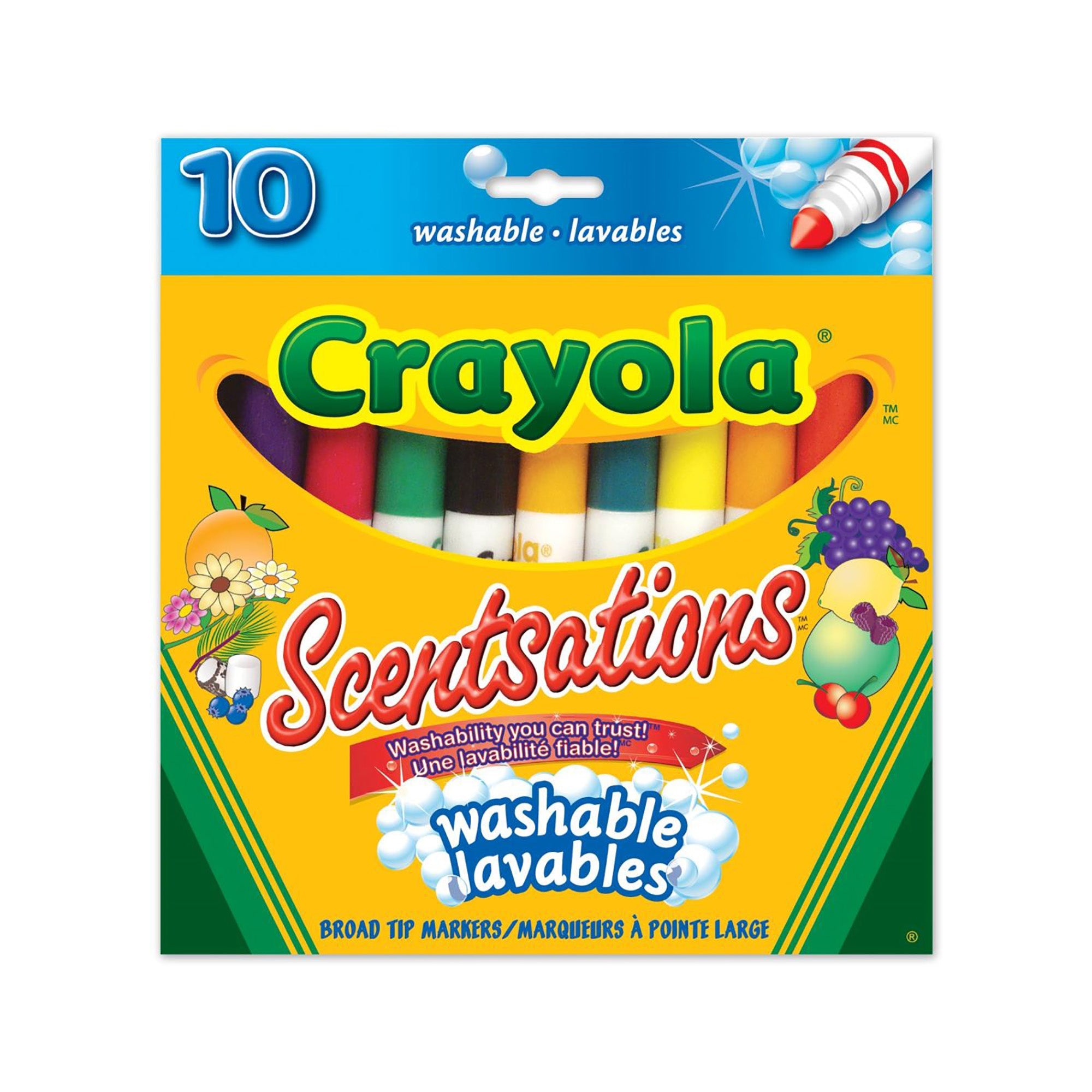 Crayola 10 Scentsations  Markers - Washable - Broad Tip
