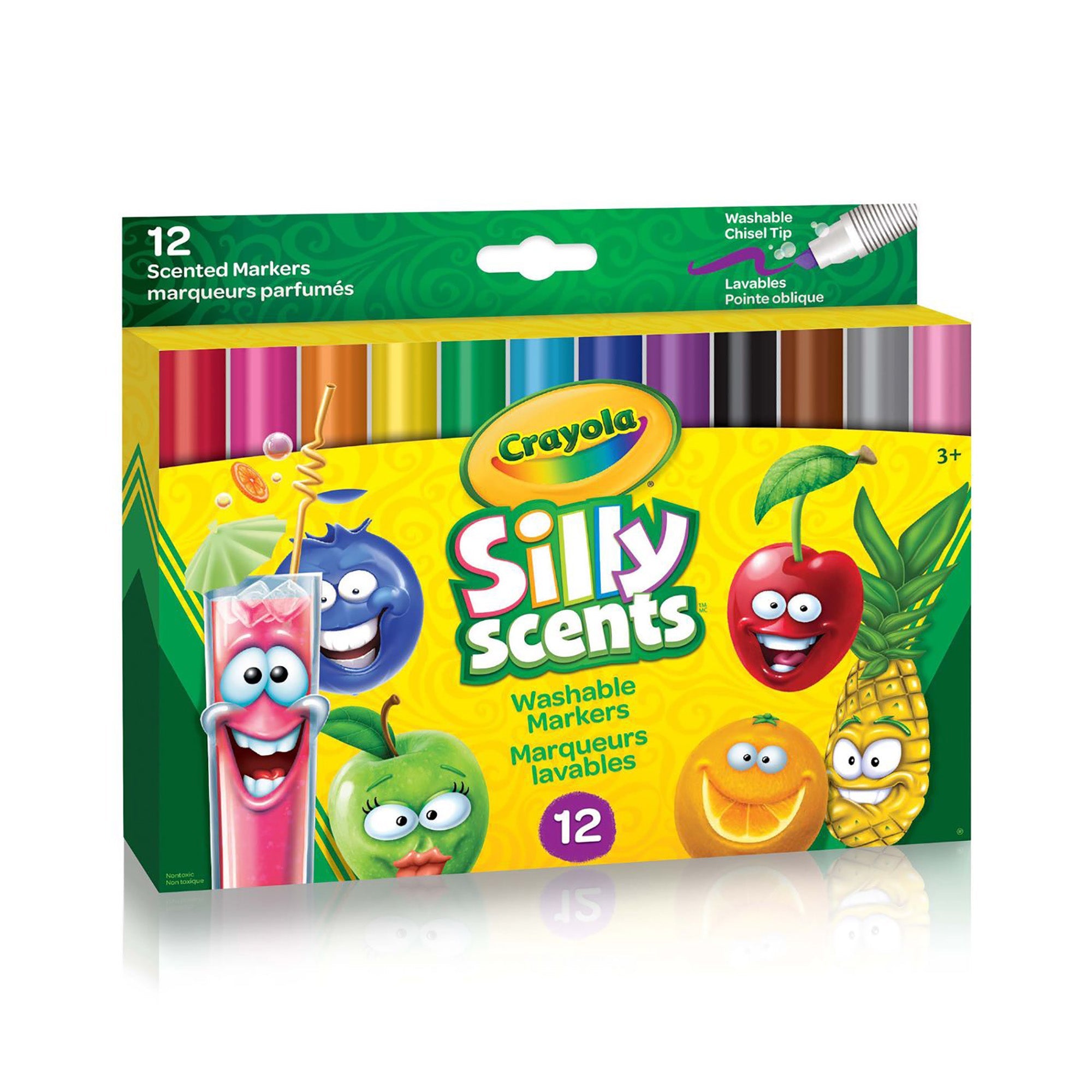 Crayola Silly Scents 12 Markers - Chisel Tip - Washable