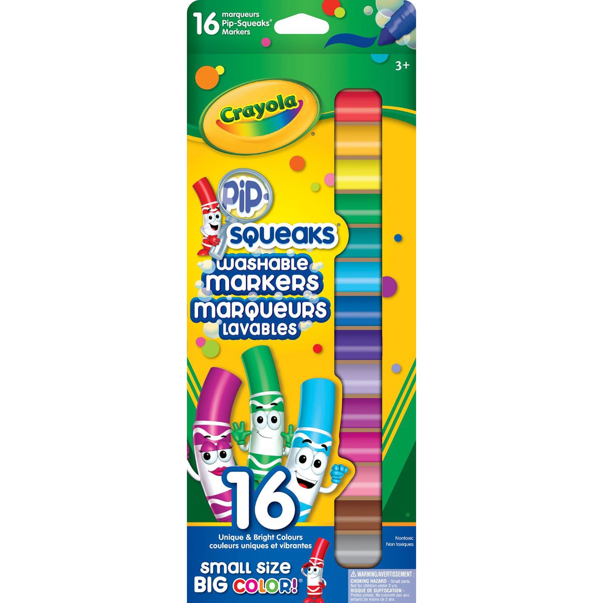 Crayola Pip-Squeaks 16 Markers - Broad Line - Washable 4in