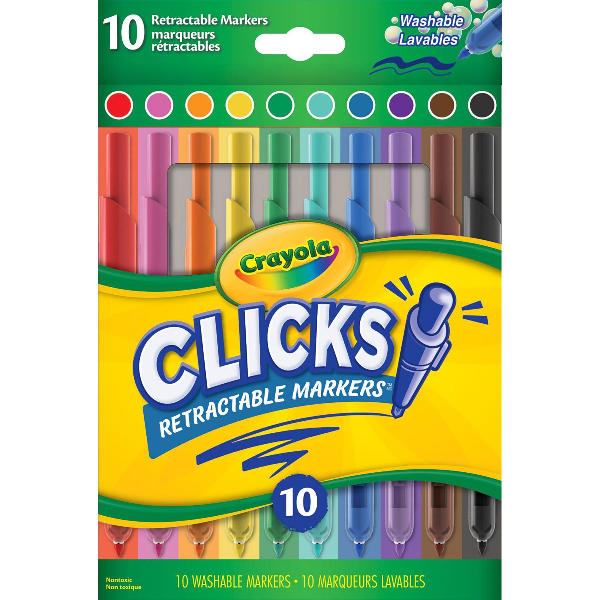 Crayola 10 Clicks Retractable Markers - Washable