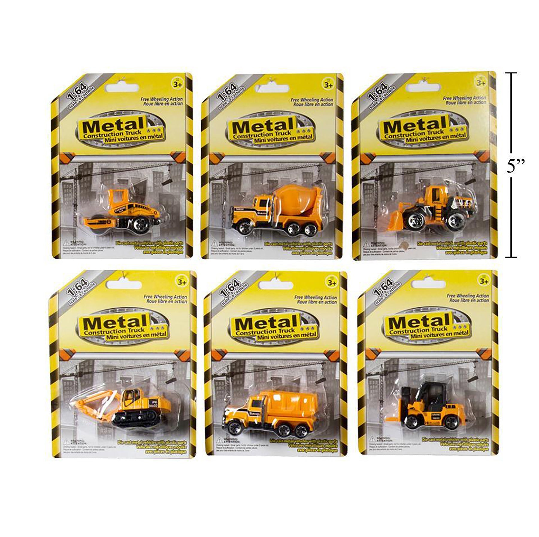 Die-cast Metal Construction Truck 3in