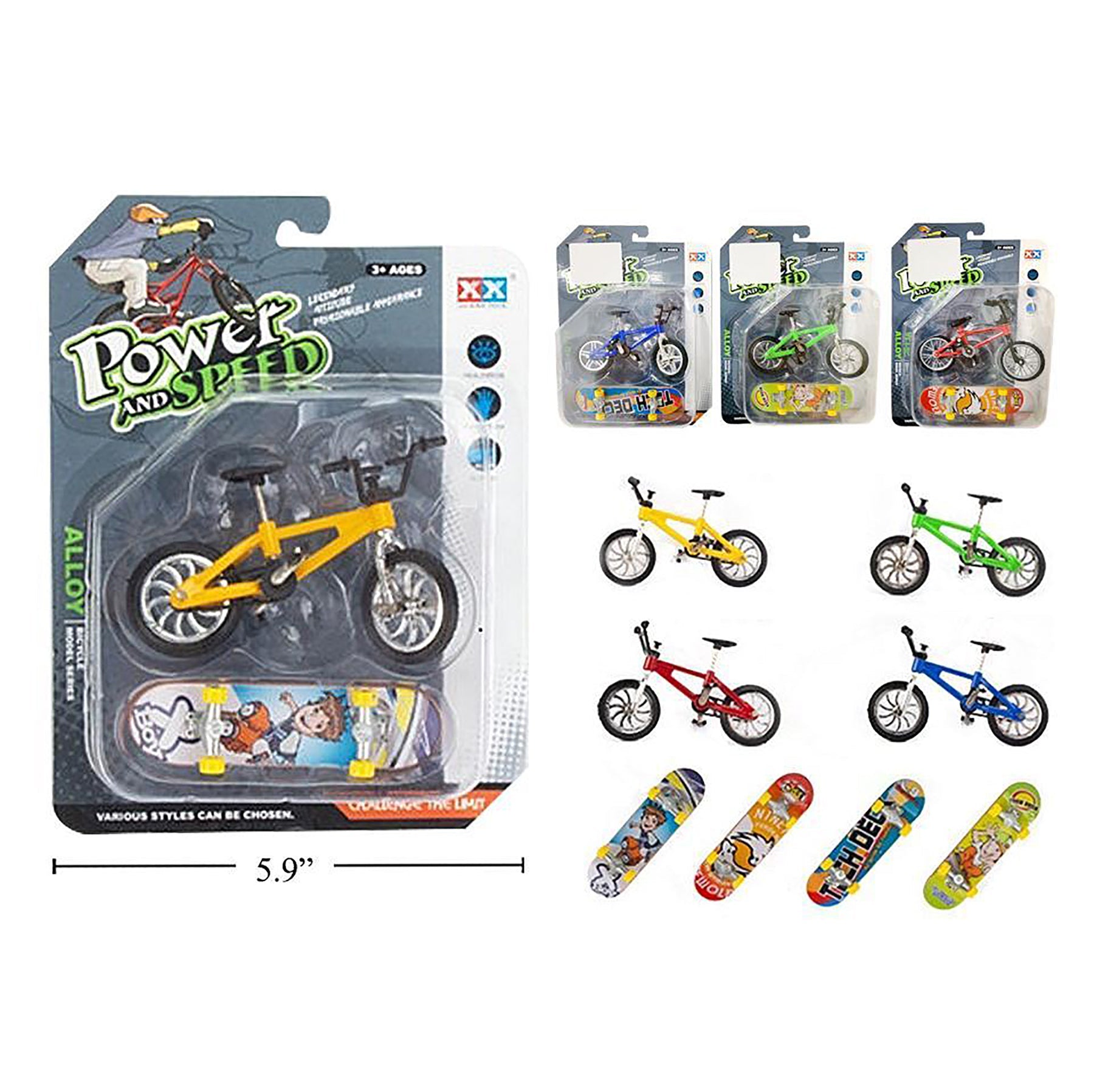 Die Cast BMX and Skate Set 4in each