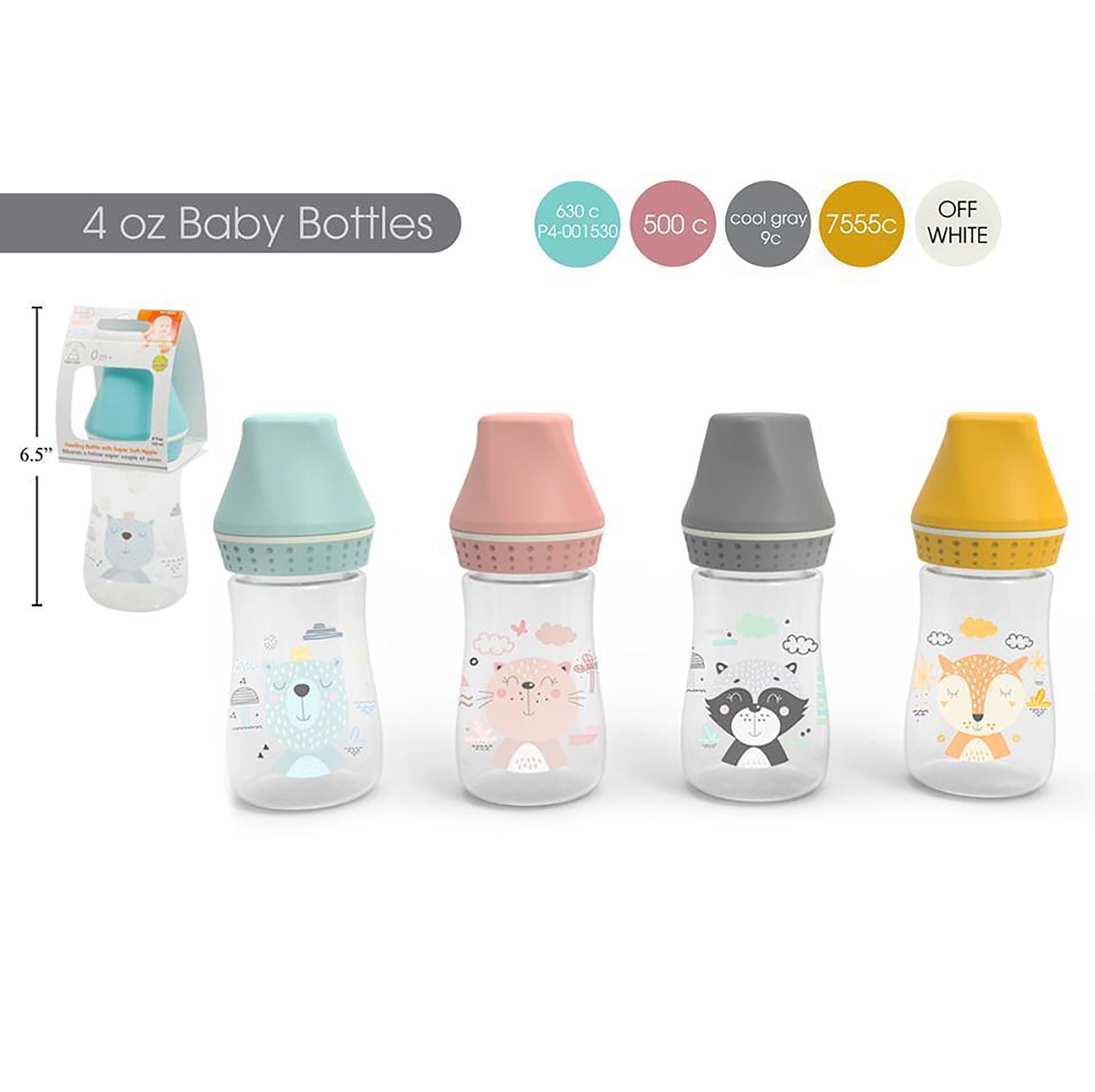 Tootsie Baby Feeding Bottle Matte with Character Plastic 4oz