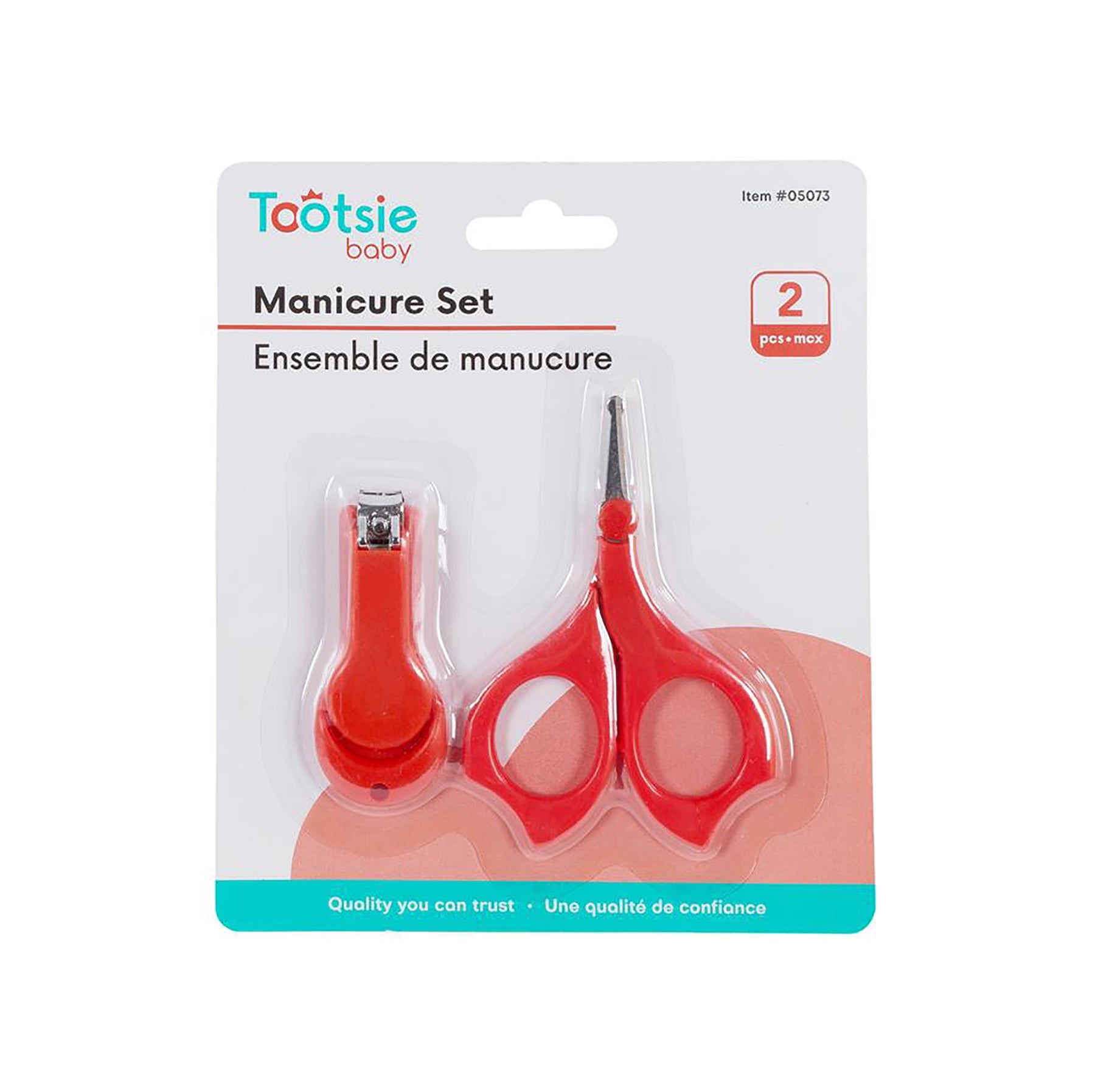 Tootsie Baby 2pcs Clipper and Scissor Set Metal and Plastic 2.4in - 3.5in 