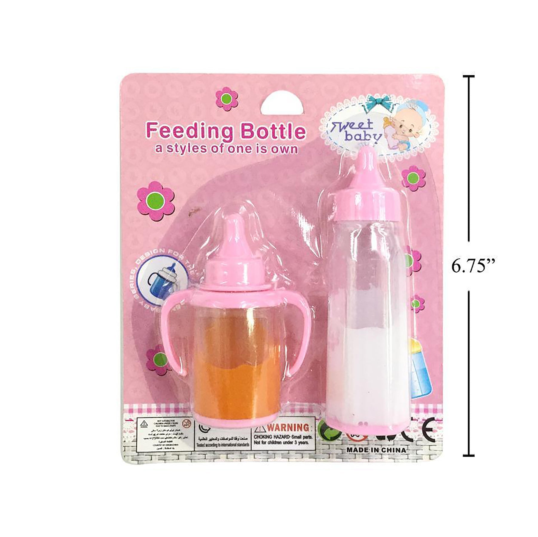 2pcs Milk and Juice Bottles Plastic 4.5in - 3.25in