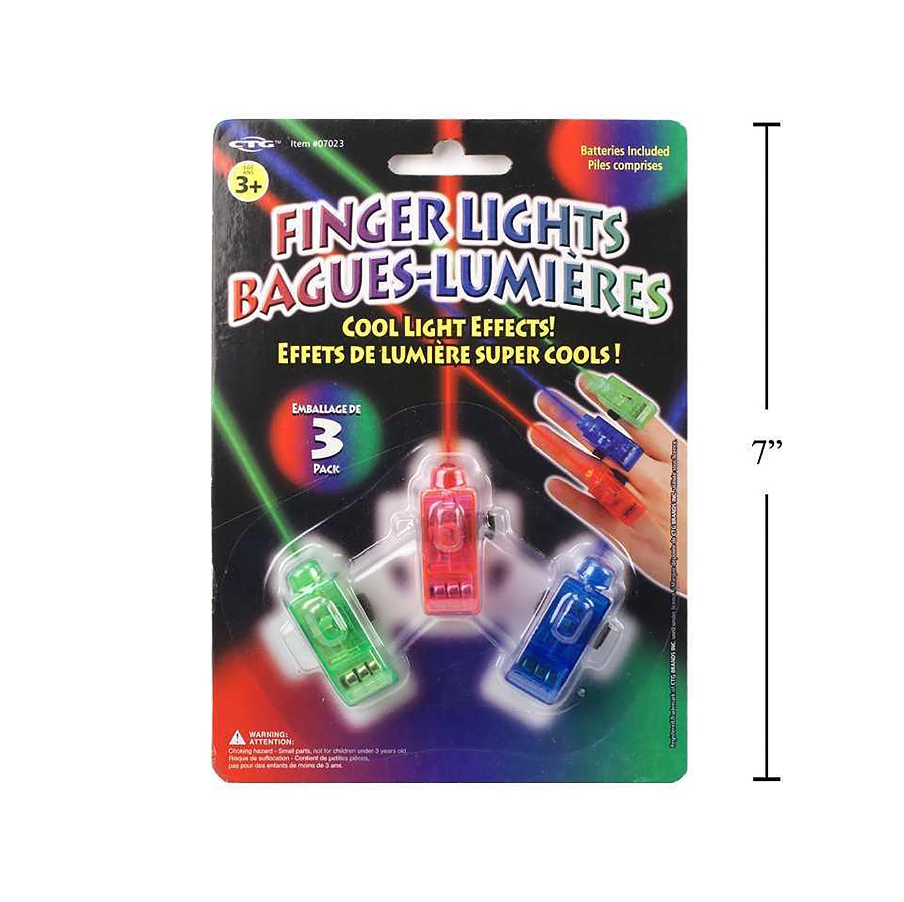 3 Finger Lights Batteries Included 1.5x0.5in each