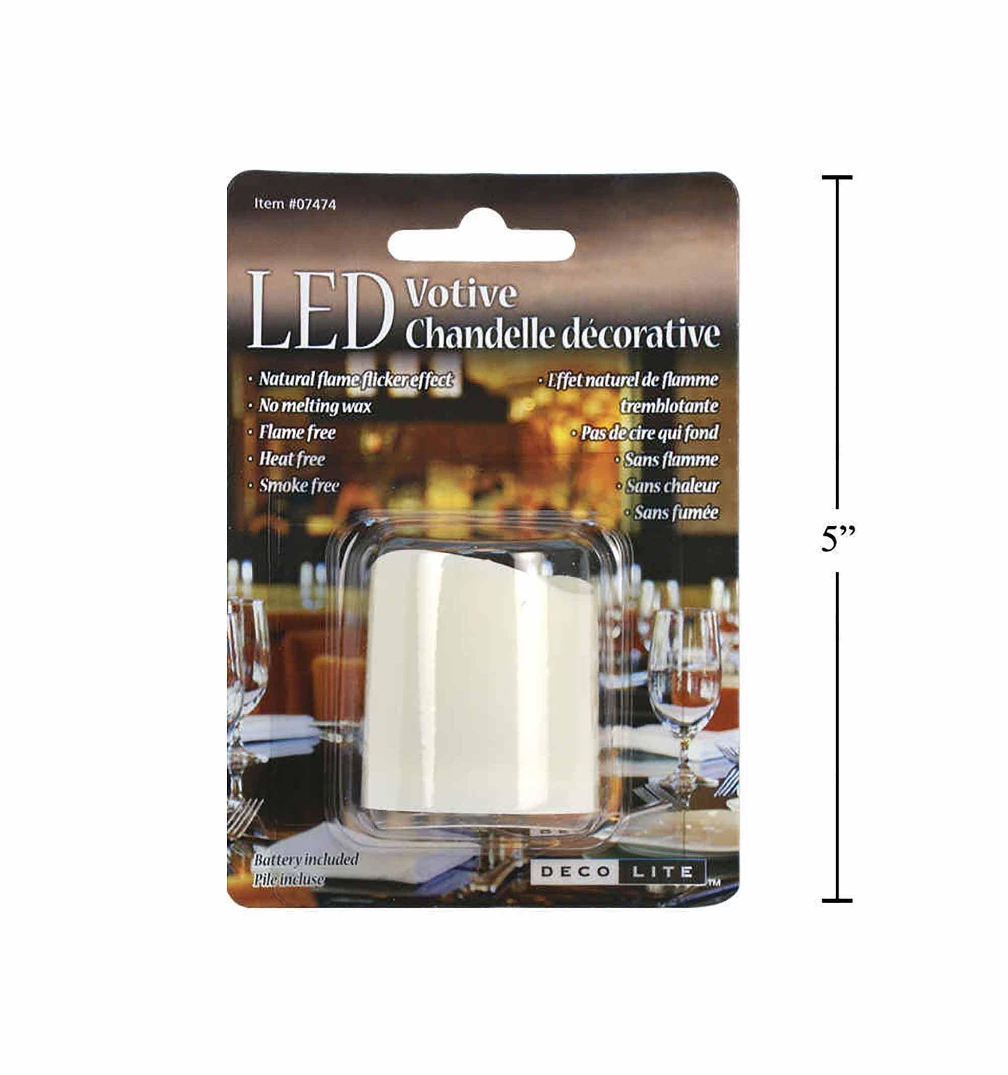 Deco Lite LED Decorative Candle White Flickering Light 1.5x1.5in