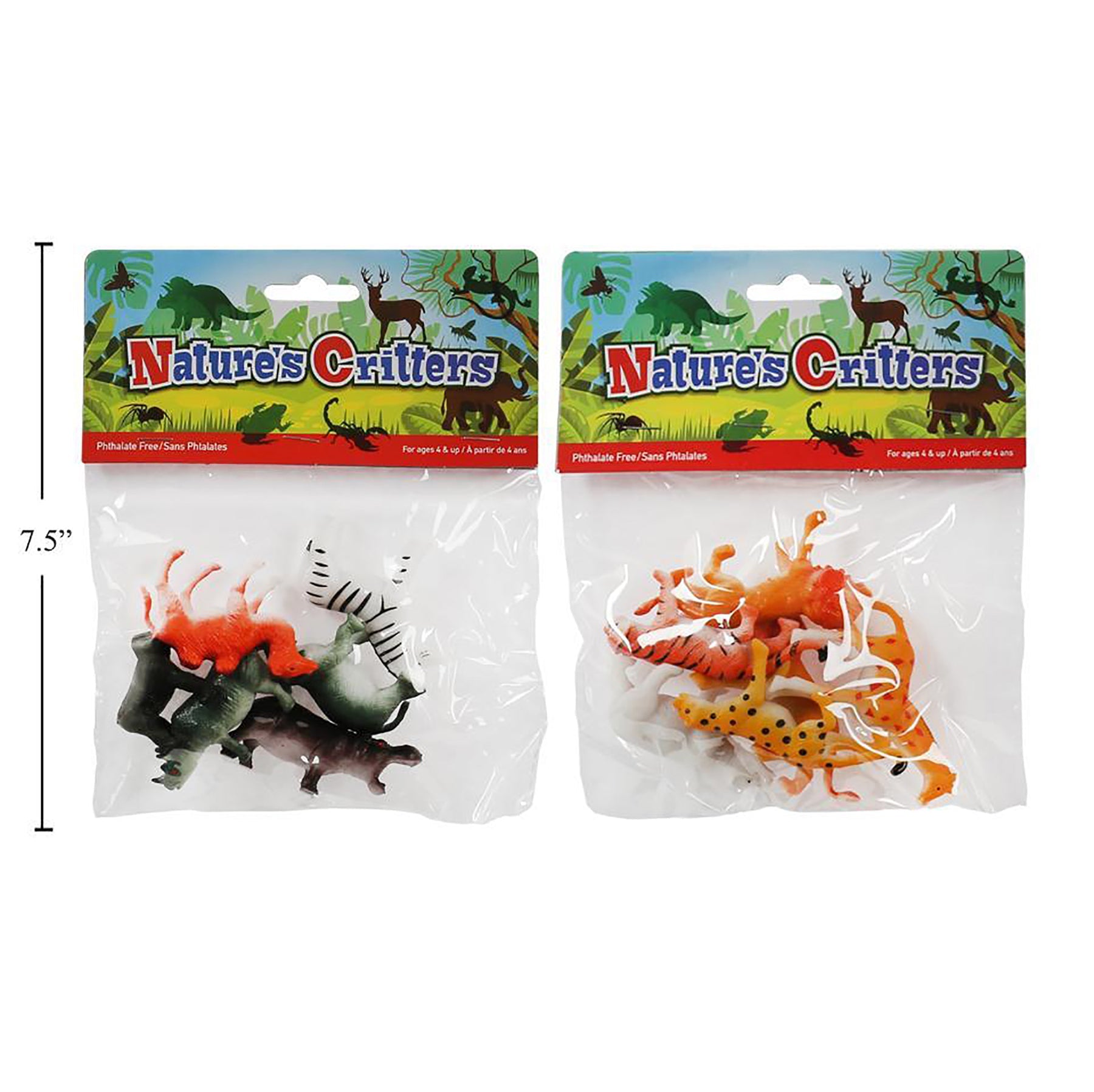 Nature's Critters 6 Plastic Wild Animals 1.5 to 2in 