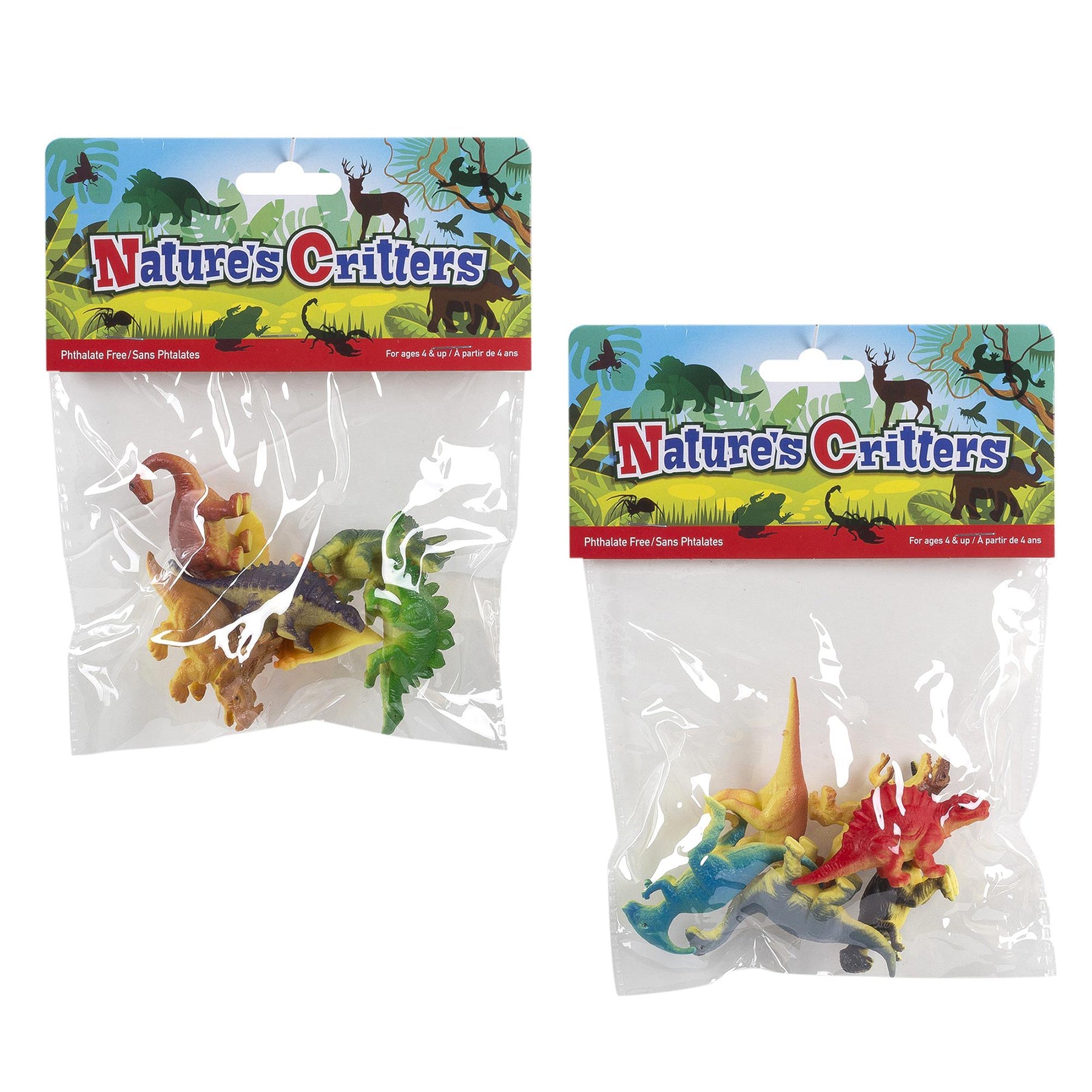 Nature's Critters 6 Plastic Dinosaurs 1.8 to 2.5in