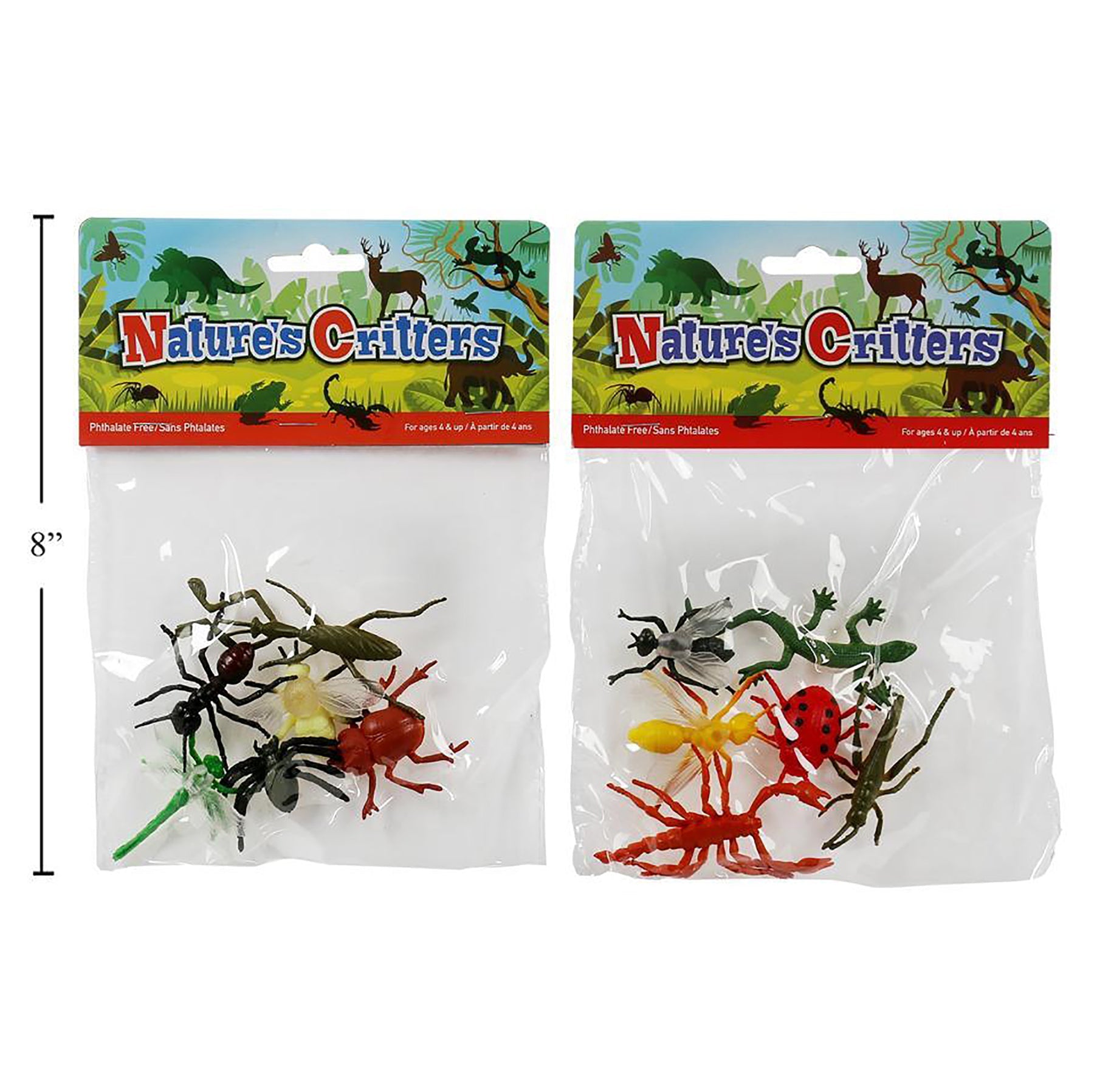 Nature's Critters 6 Plastic Insects 1.25 to 3in