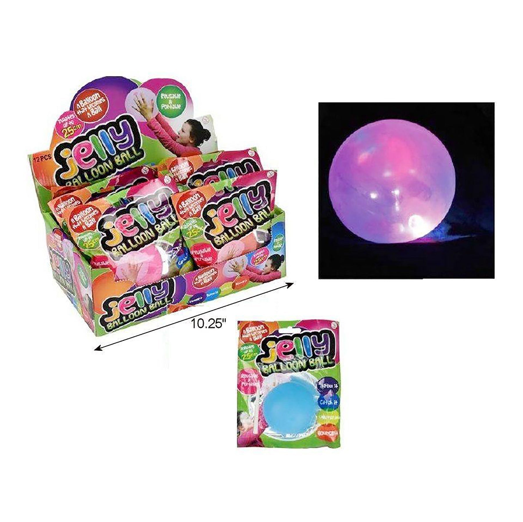 Jelly Balloon with Flashing Light Batteries Included 2.5in