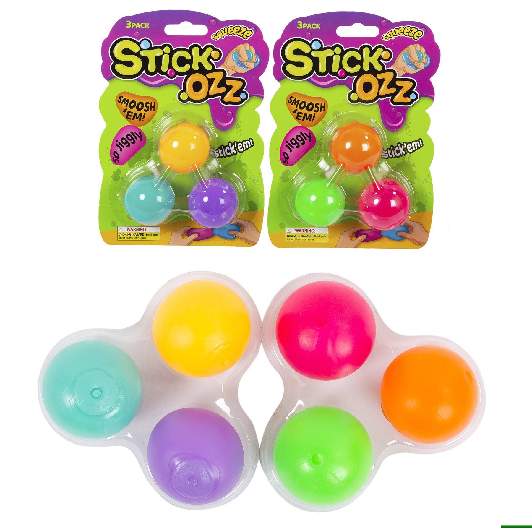 Stick-Ozz 3 Squeeze Balls 1.5in