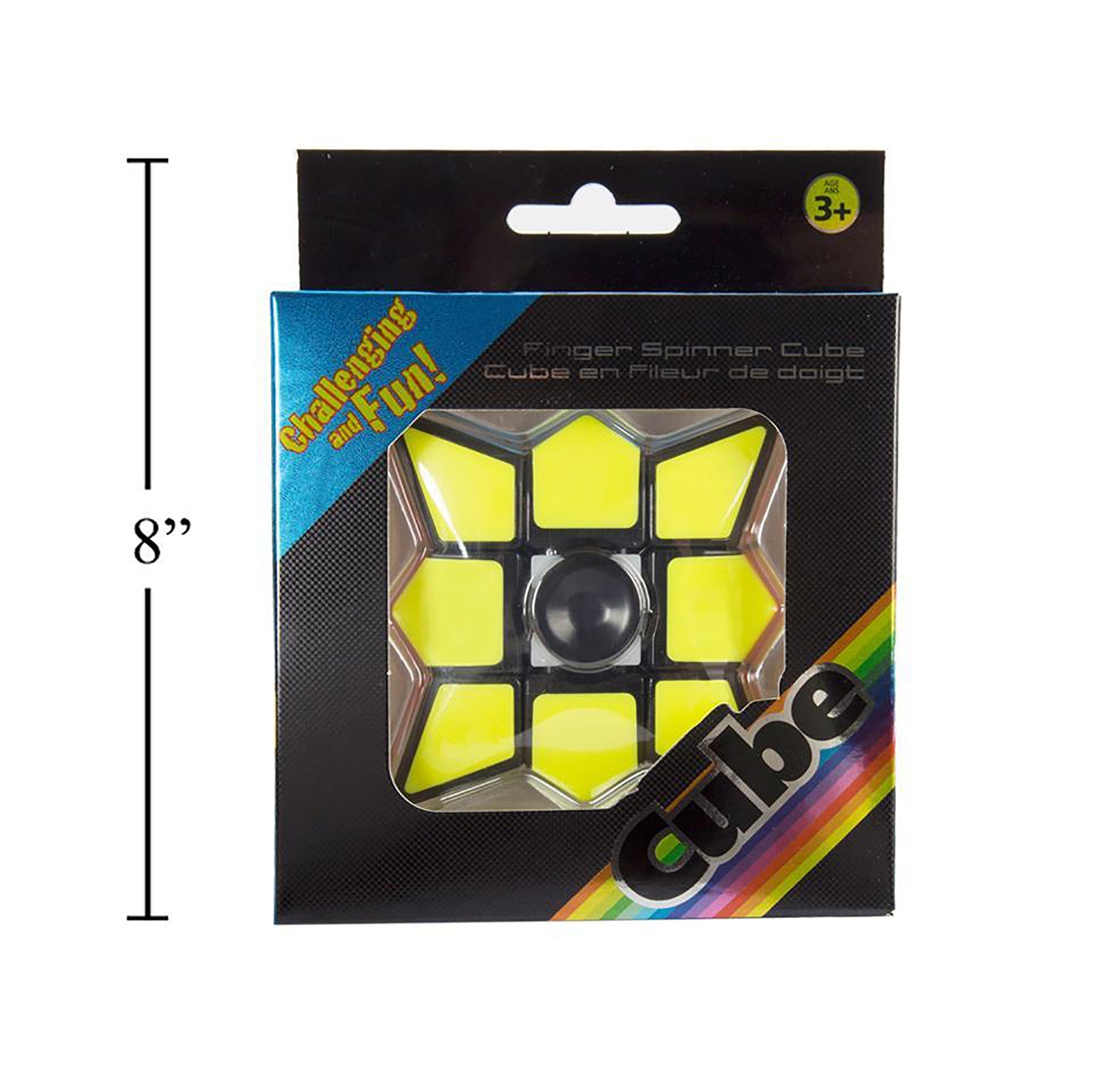 Fidget Finger Spinner Cube 2.75x0.75in