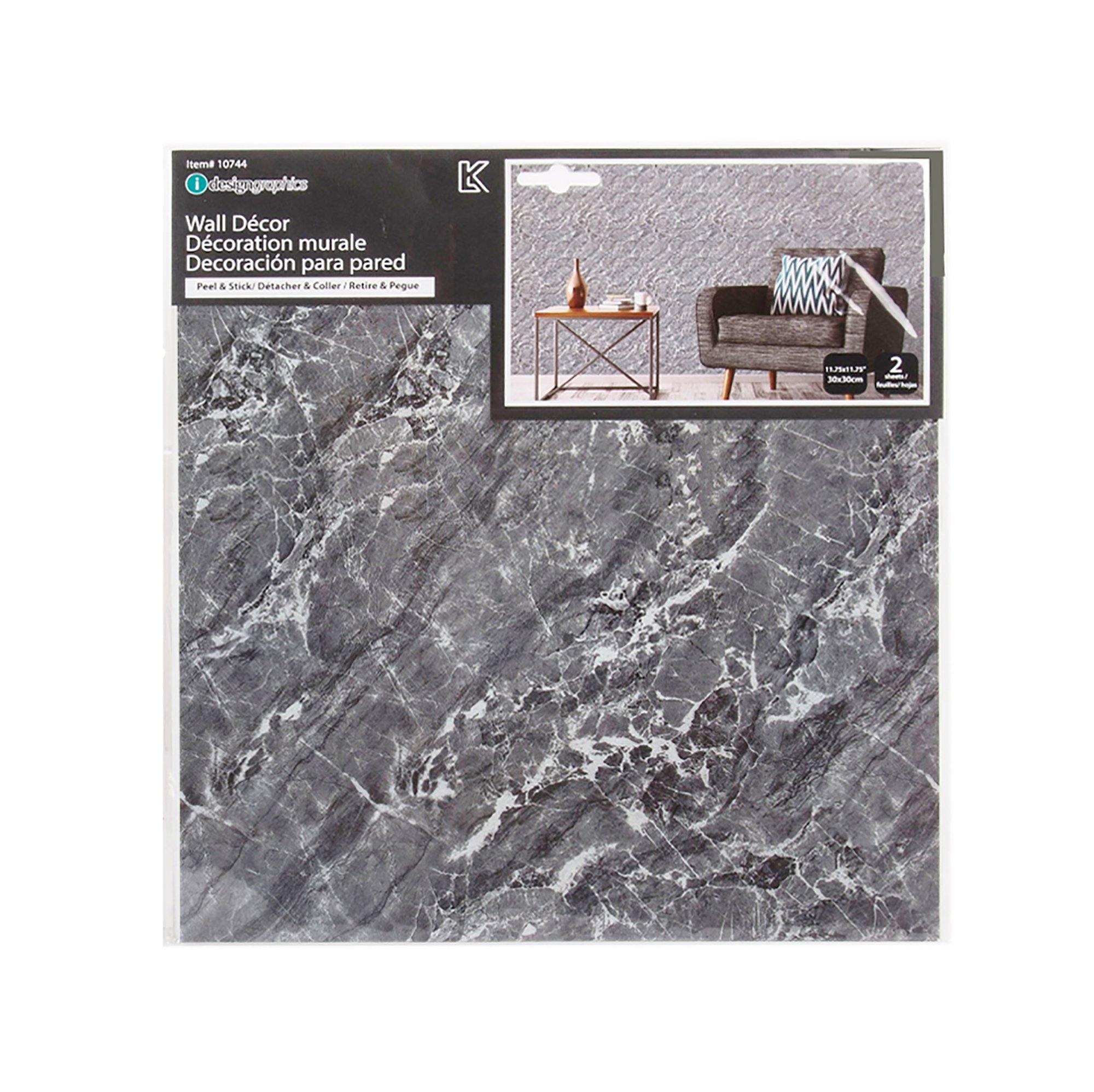 IDESIGN Wall Decals, 2Pk Square Marble
