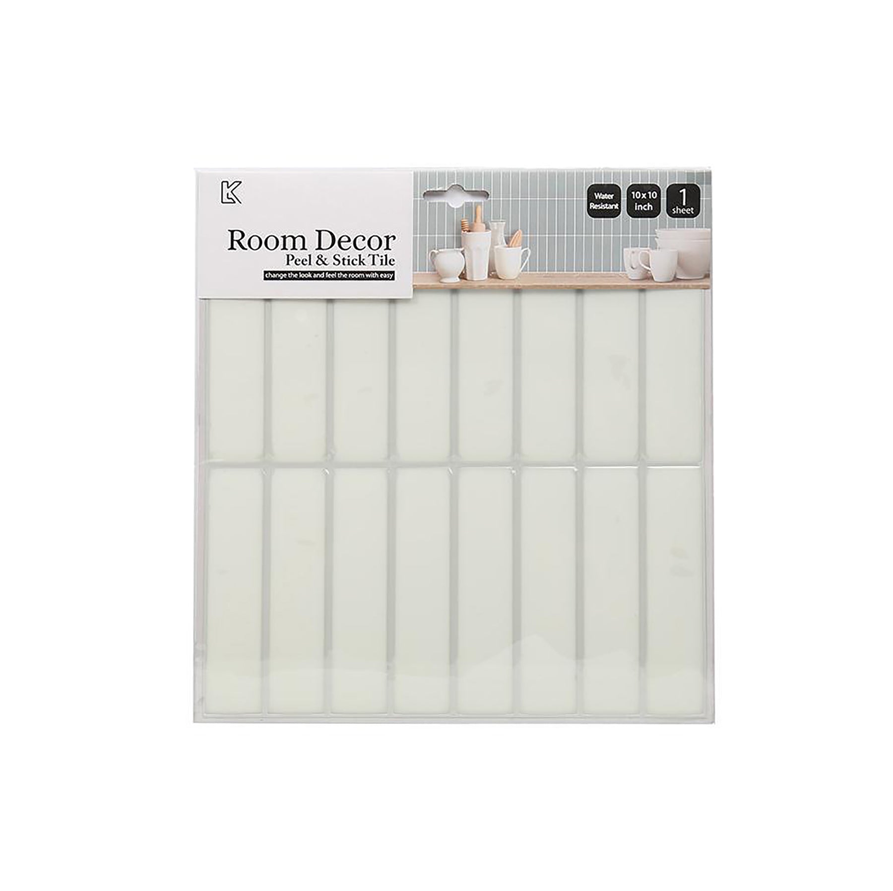 iDesign Wall Decals Thin Subway White 10x10in