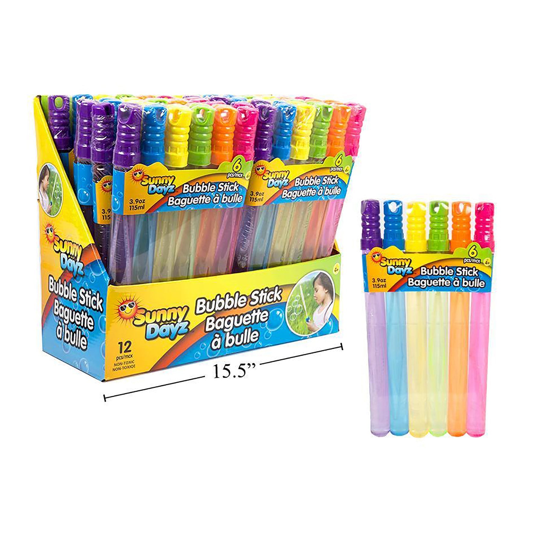 Sunny Dayz 6 Bubble Wands 3.9oz 13.2in