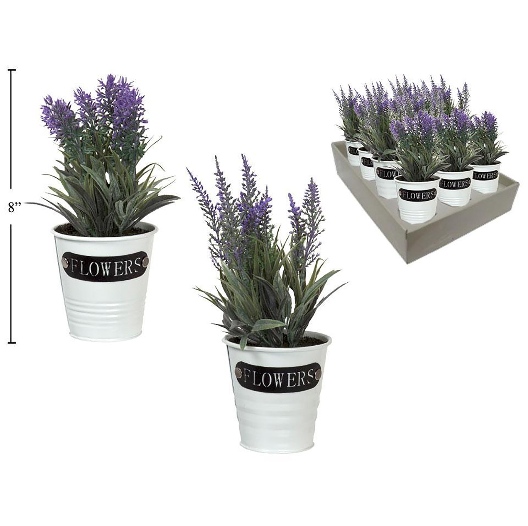 Artificial Potted Lavender 8in