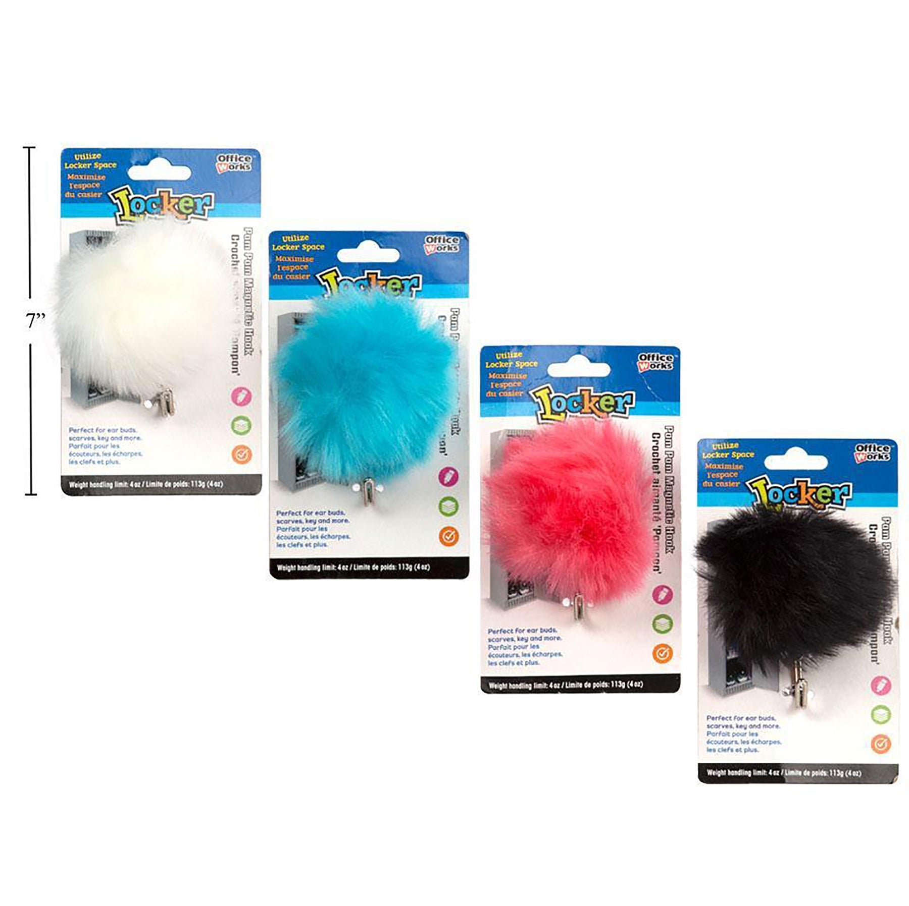 Office Works Pompom Hook Magnetic 3x 2.5in 