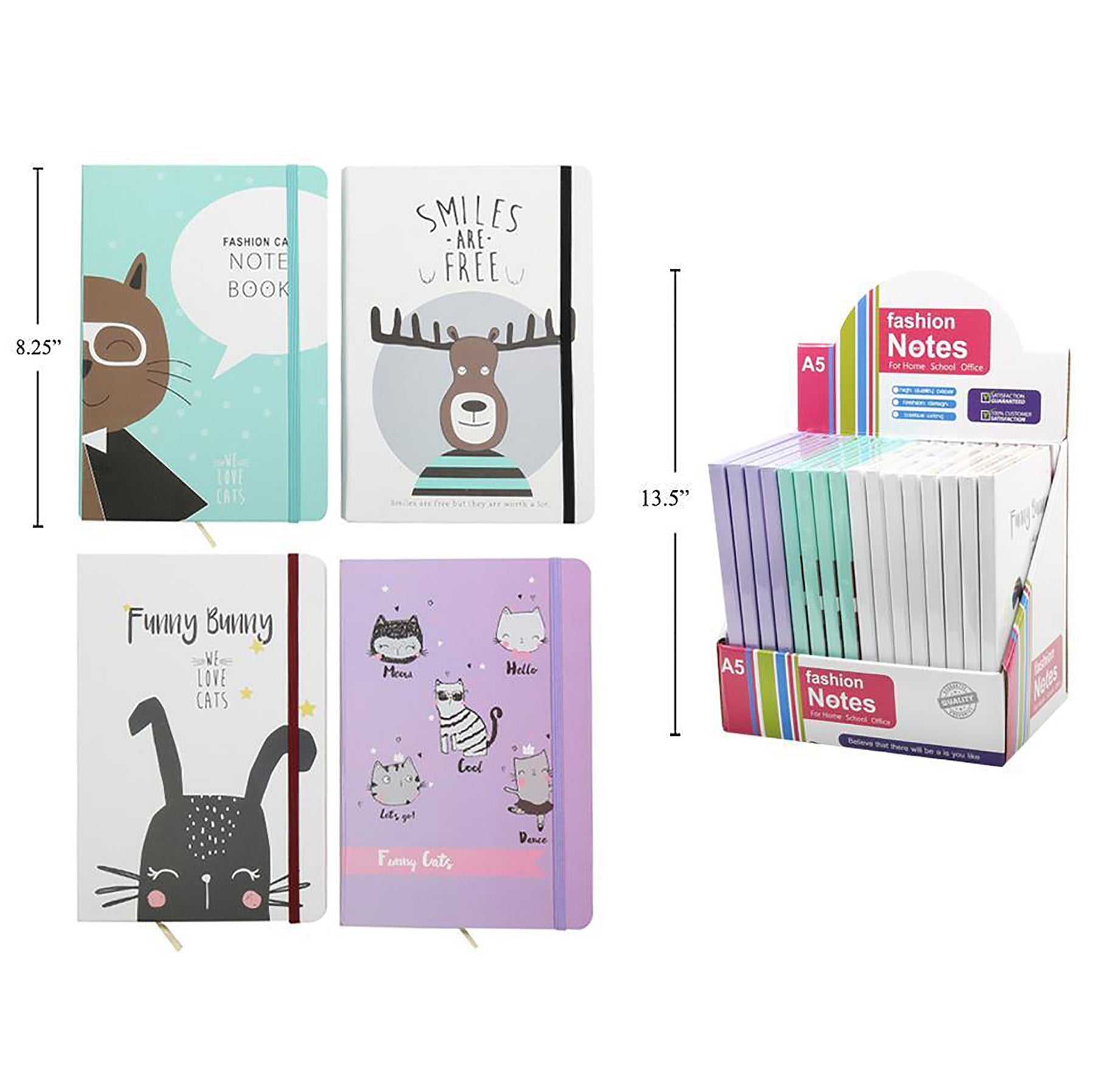 Notebook Animal Hard Cover 80 Sheets 6x8.25in