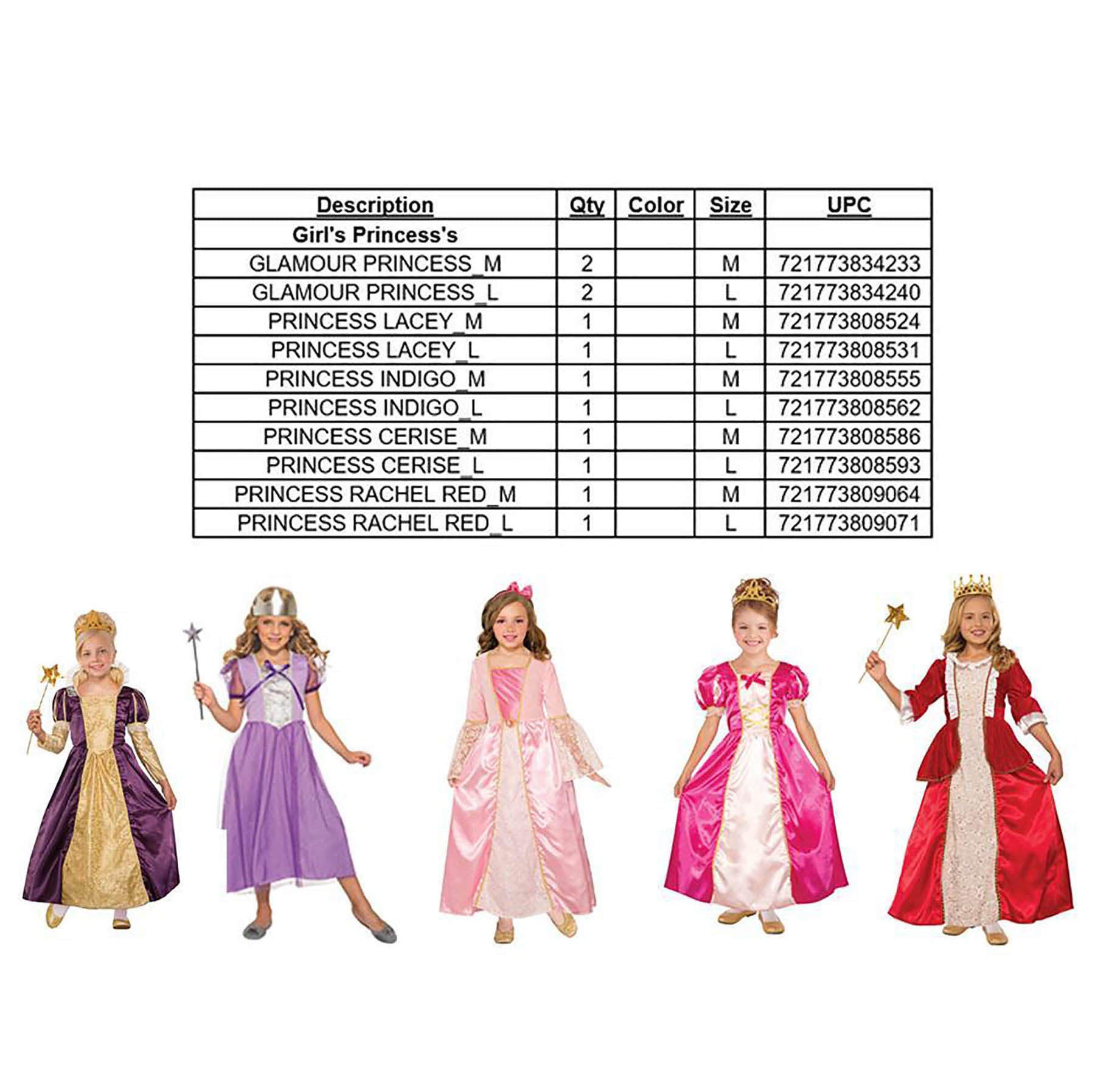 Deluxe Girls Princess Costume