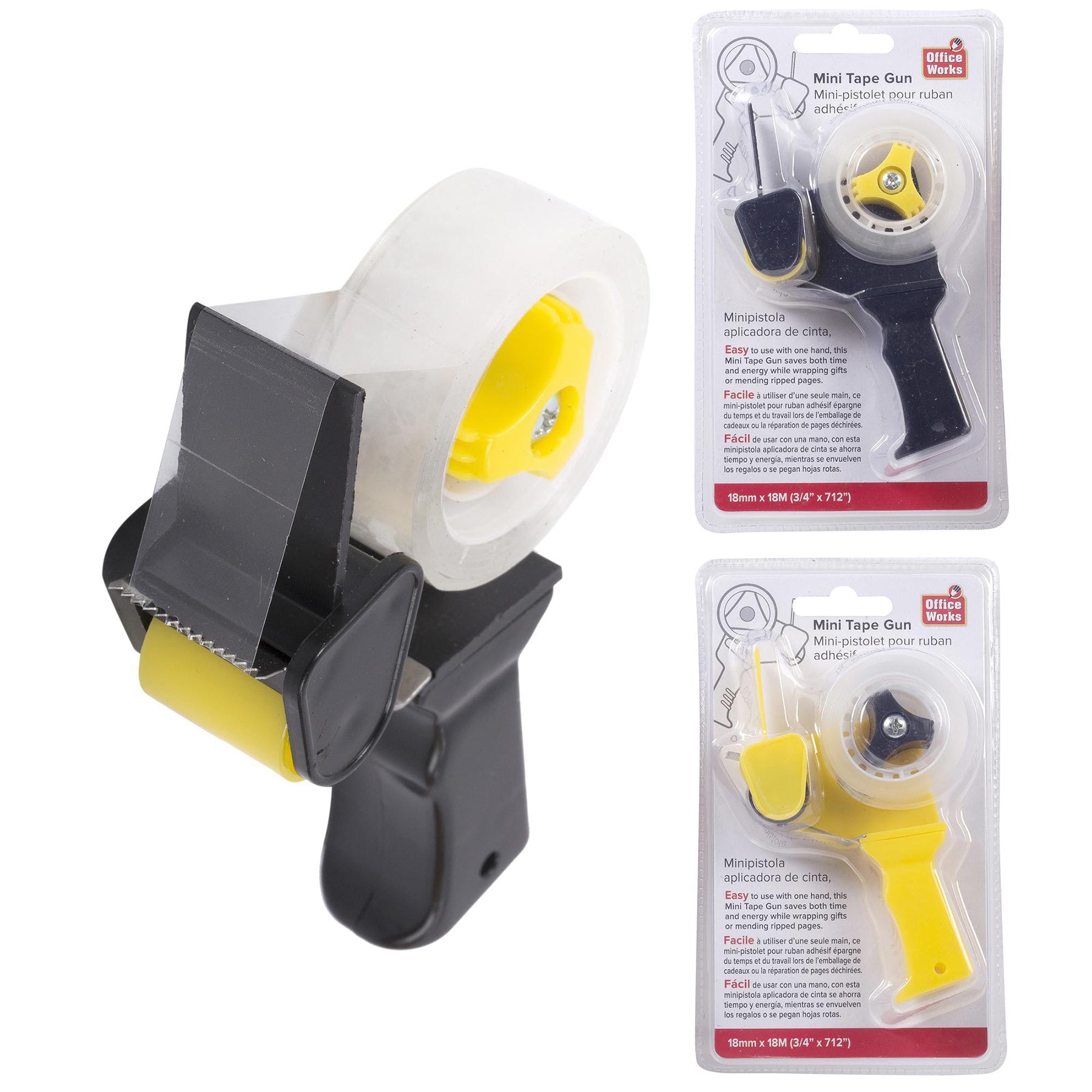 Office Works Mini Tape Gun Plastic 4.75in 