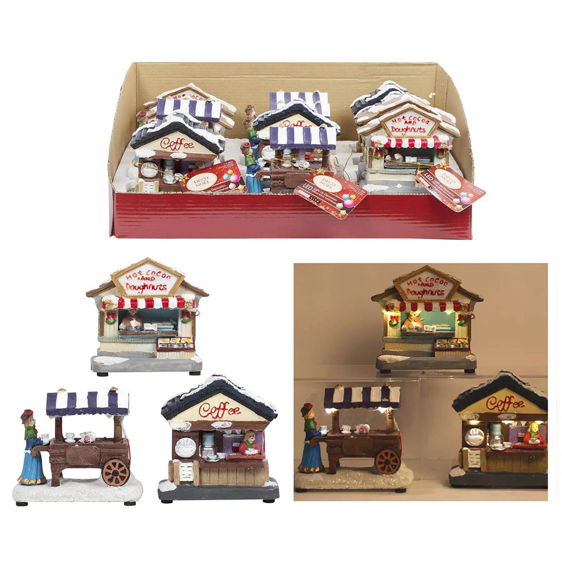 Deco Noël Collectible Resin Led Sales Booth 4.1in