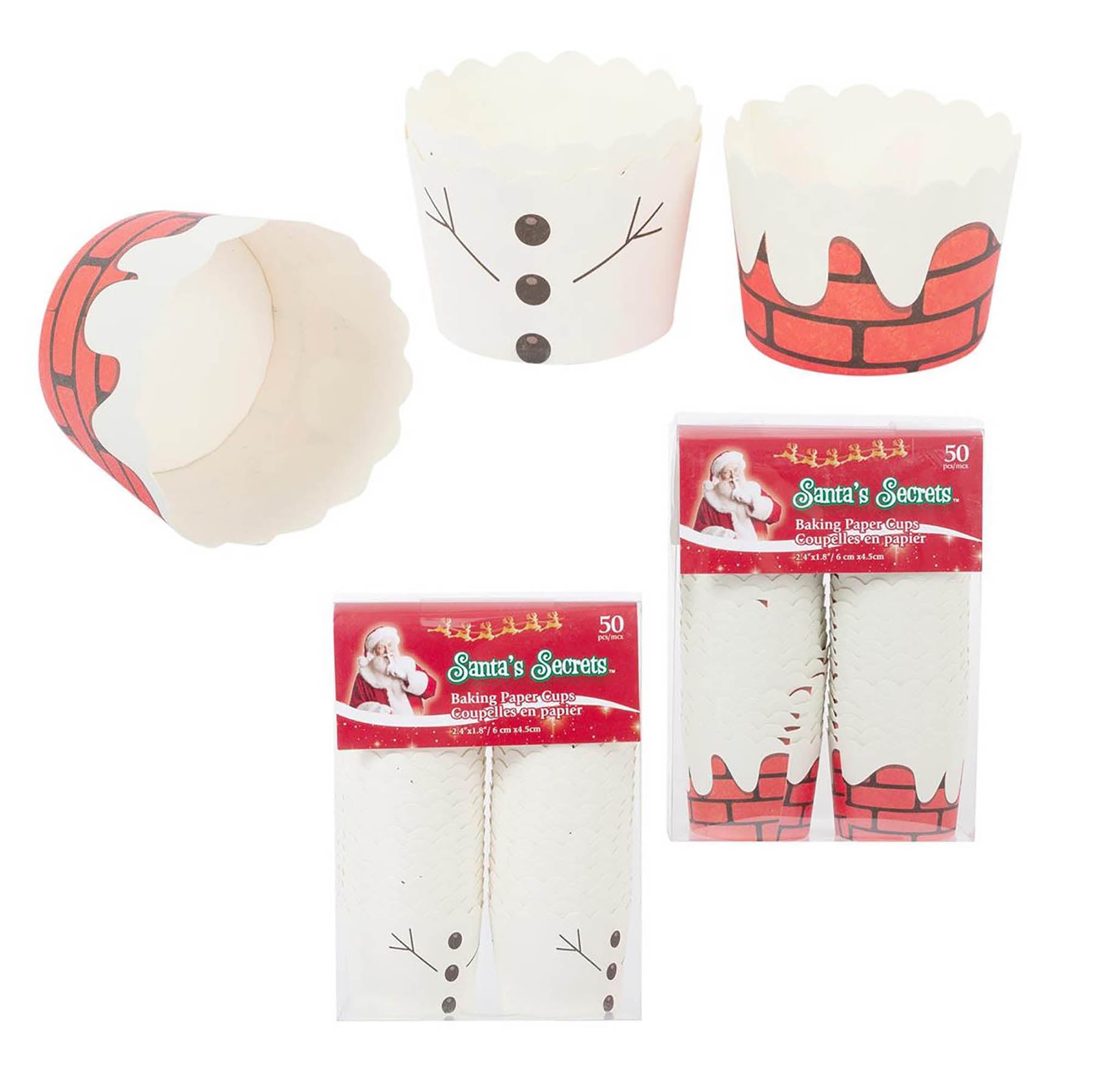 Santa Secrets 50 Baking Paper Cups 2.4x1.8in