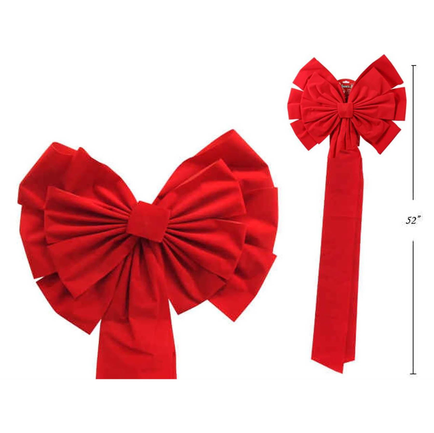 Santa Secrets Jumbo Red Velvet Bow 52x18in