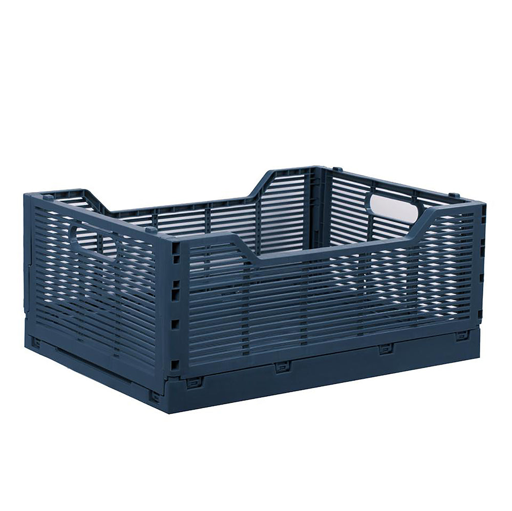 Folding Storage Crate 16X12X7 in Dark Blue