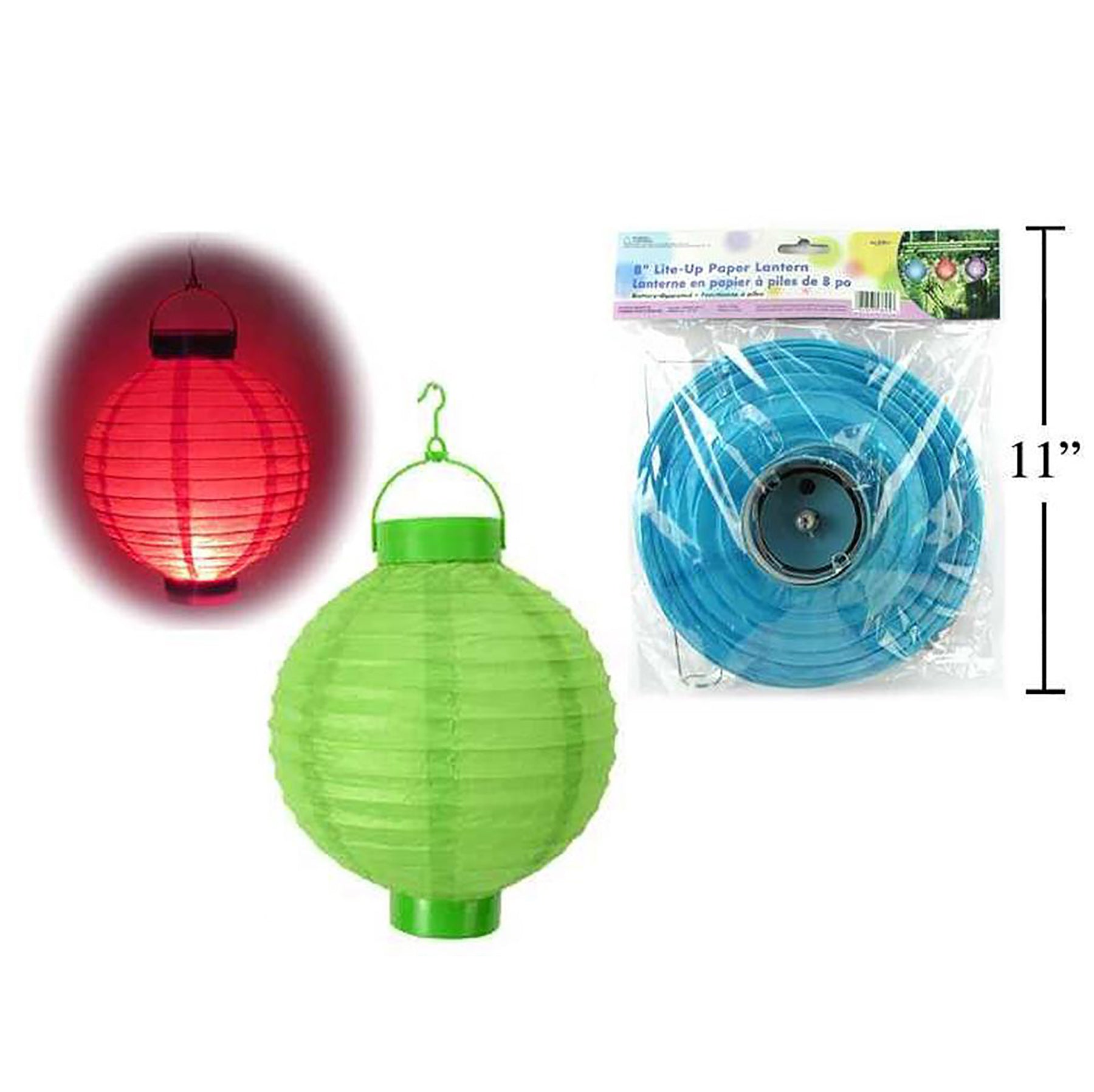 LED Light-Up Paper Lantern 8in