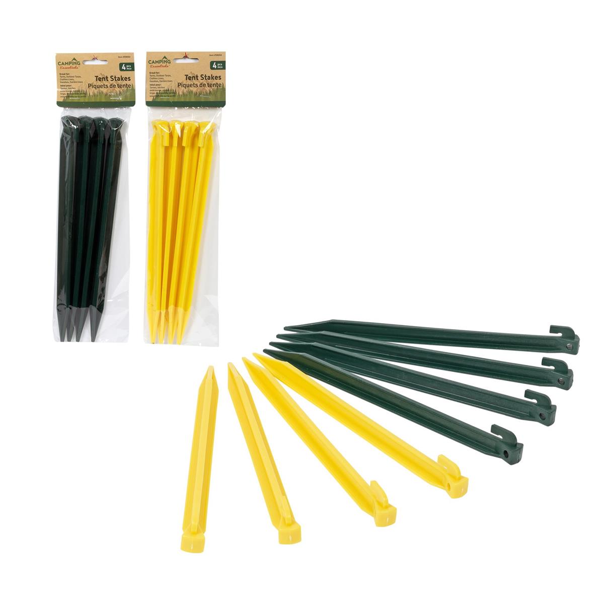 Camping Essentials 4 Plastic Tent Stakes 12in