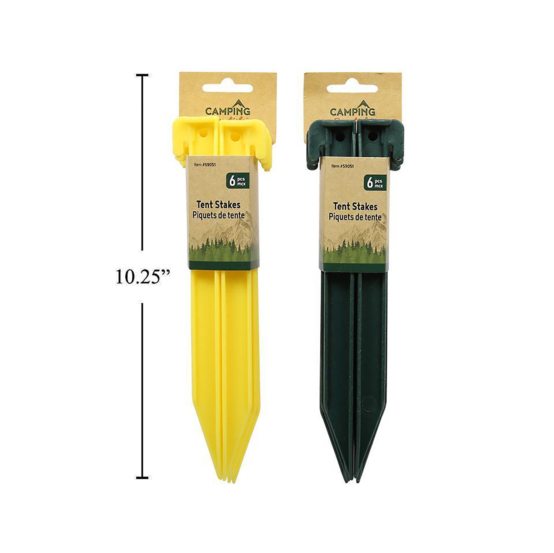 Camping Essentials 6 Plastic Tent Stakes 9in