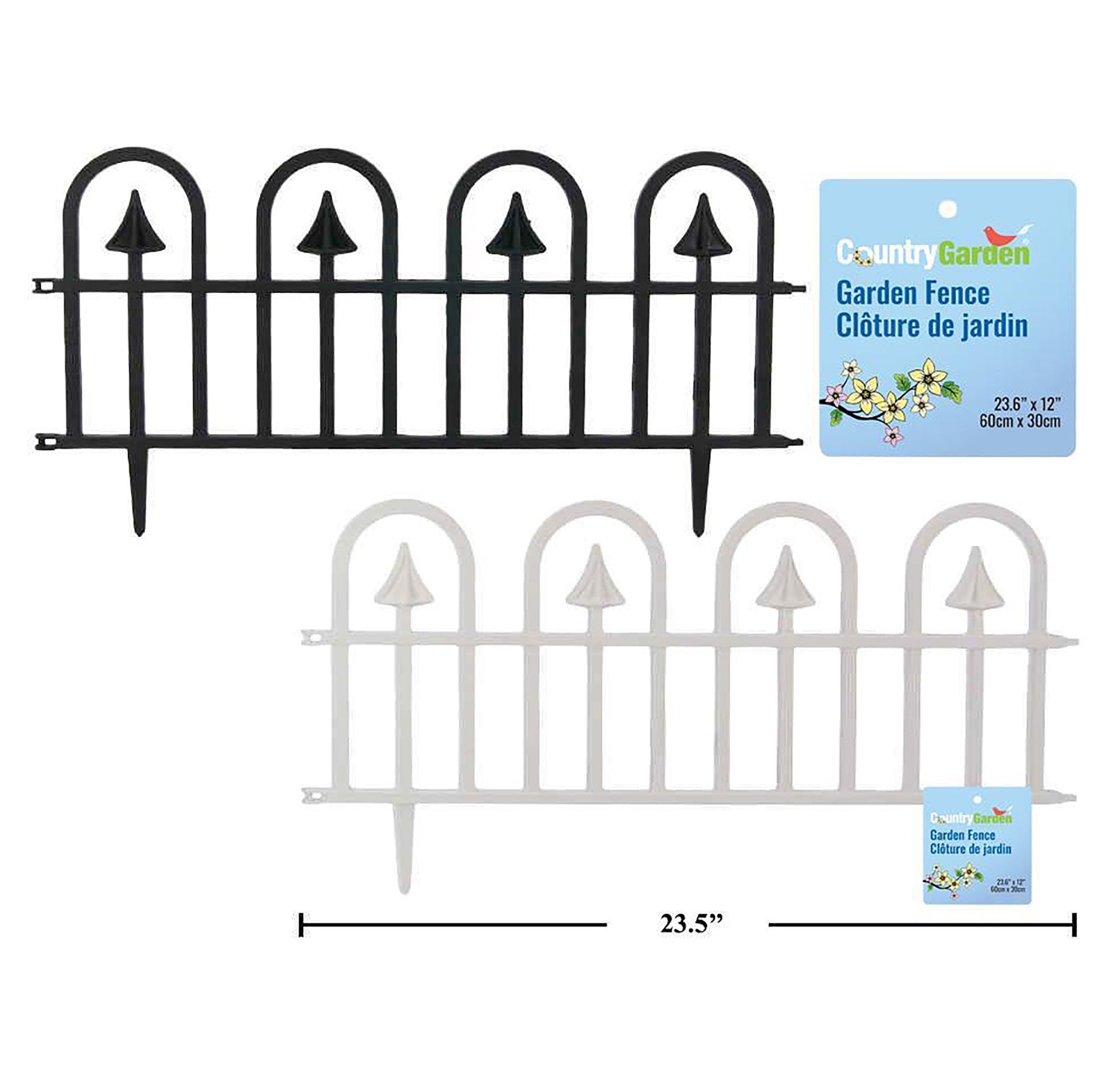 Country Garden Plastic Fence 23.6 L x12 H in