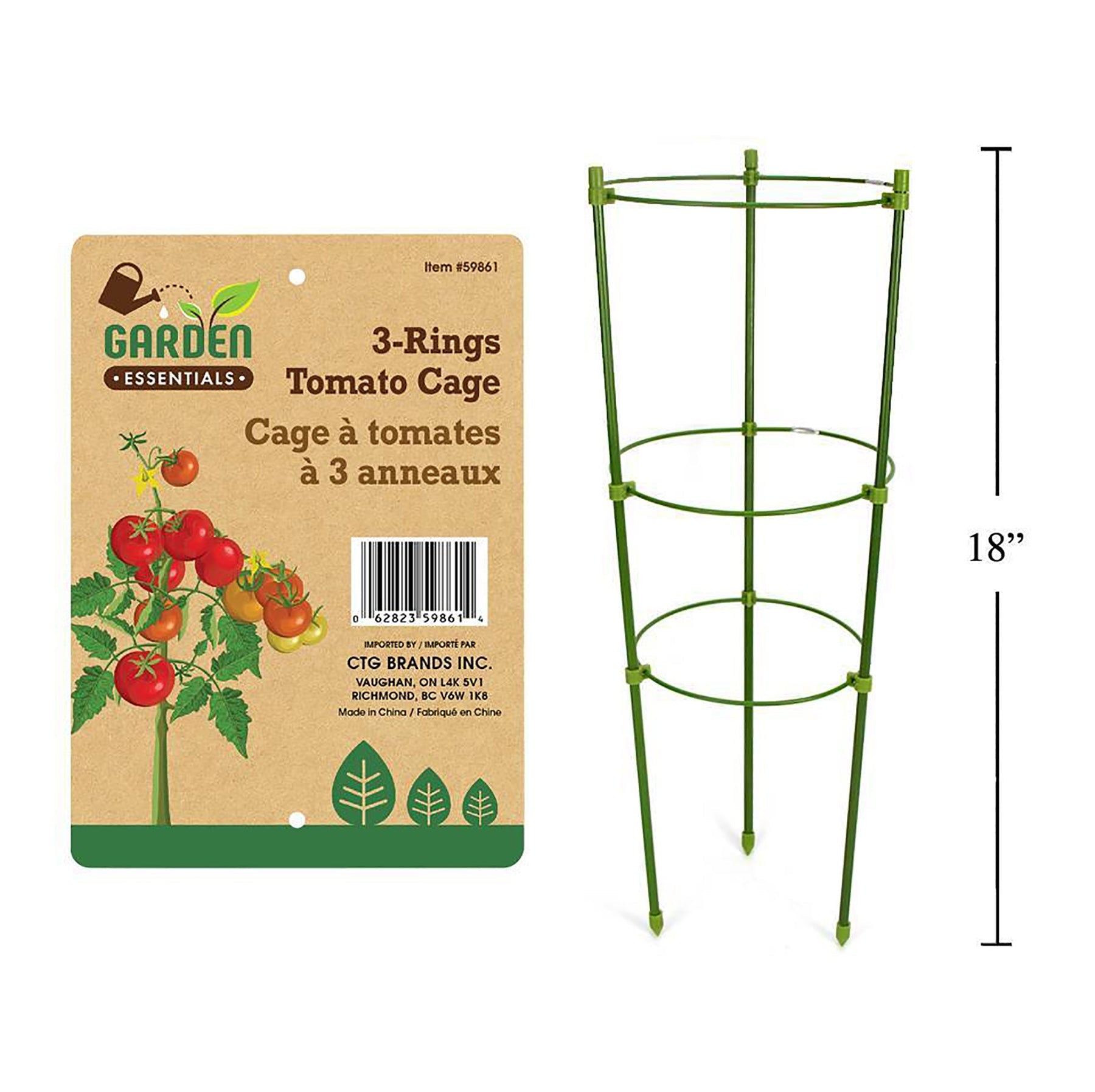 Garden Essentials 3-Rings Tomato Cage 18in