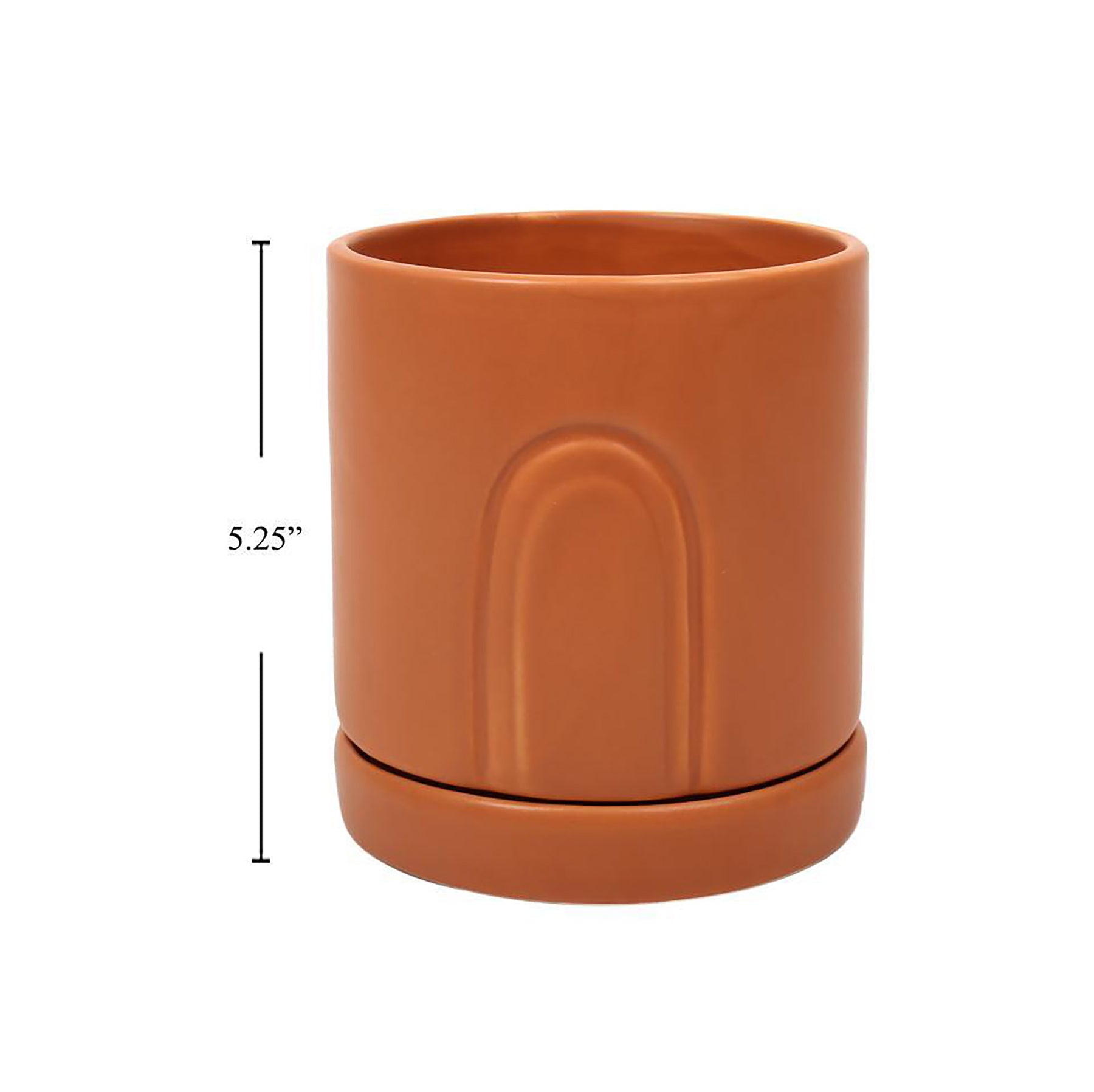 Laken Ceramic Planter with Saucer 4.8 D x 5.25 H in